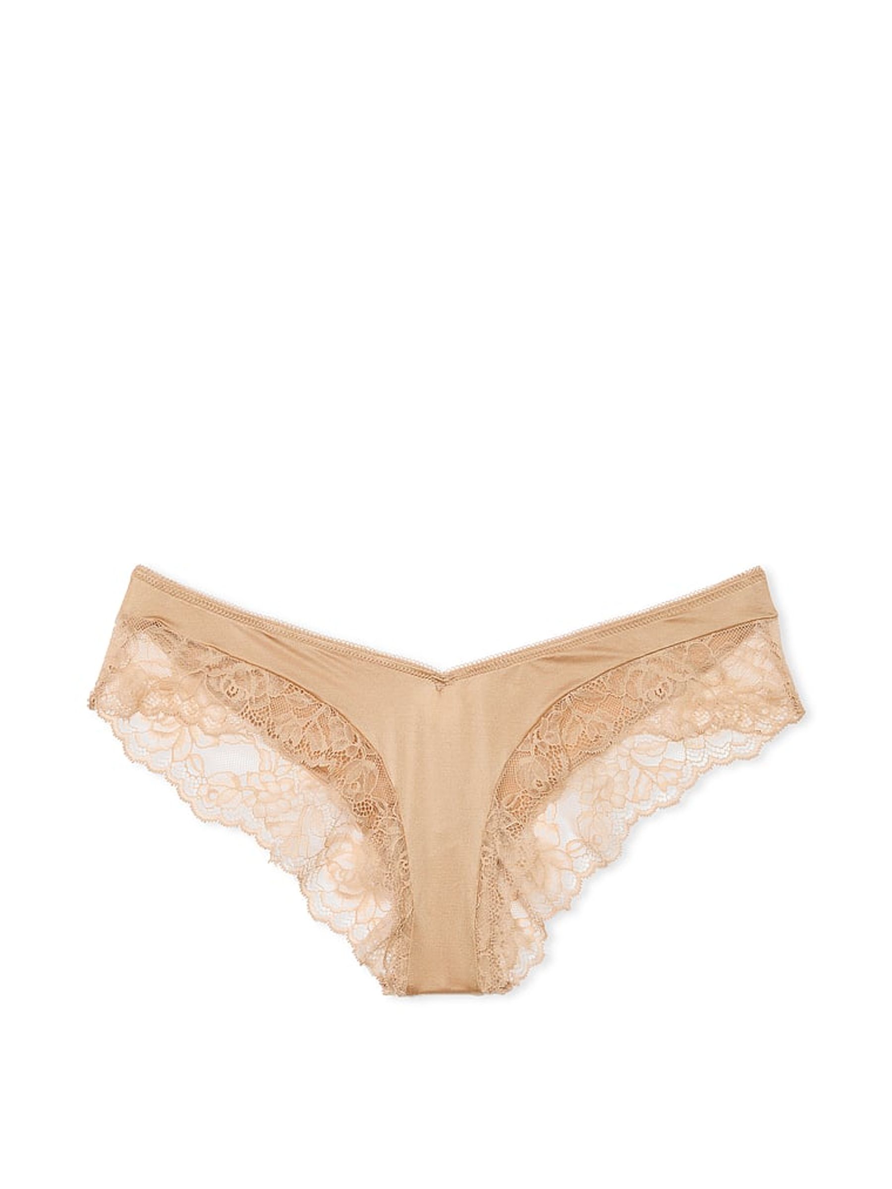 Praline Nude Cheeky Rose Lace Trim Knickers - Image 3 of 3