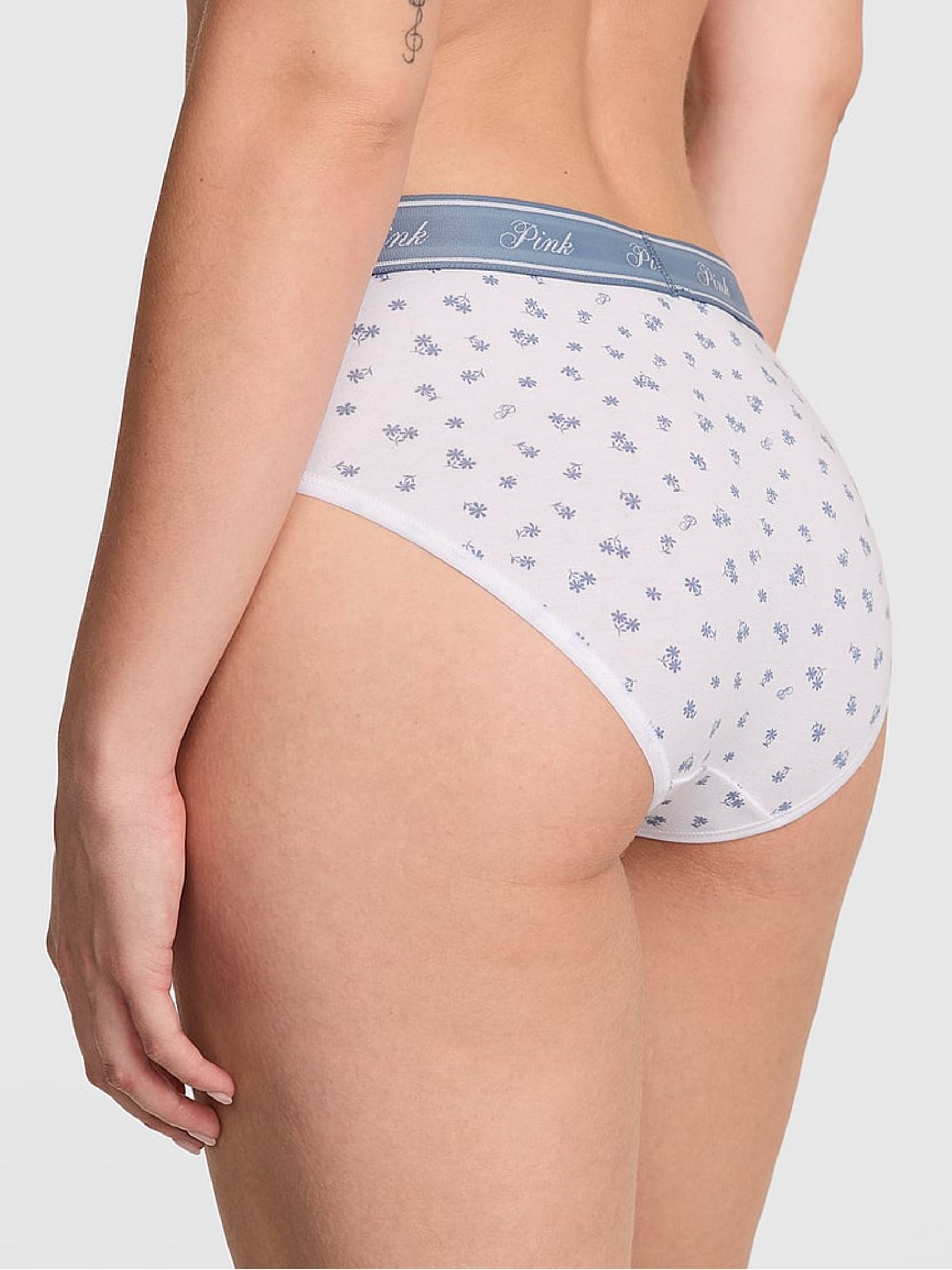 White Floral Hipster Cotton Logo Knickers - Image 2 of 3
