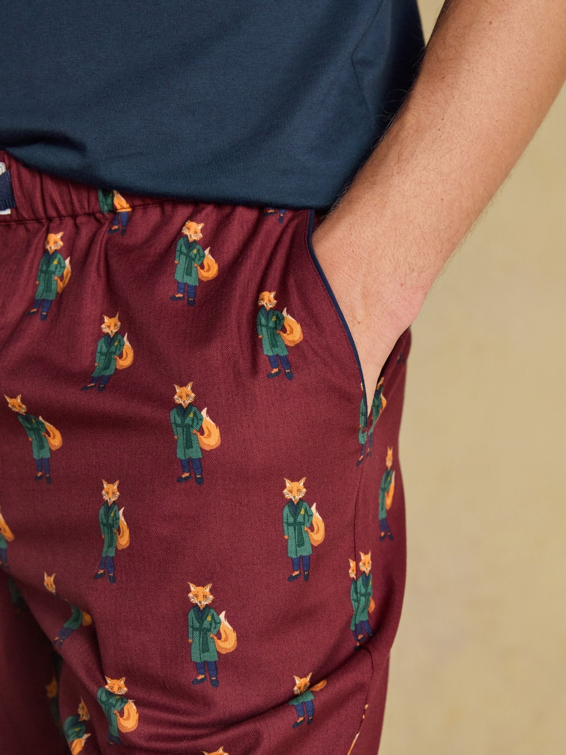 Dozer Burgundy Red Pyjama Bottoms - Image 5 of 8