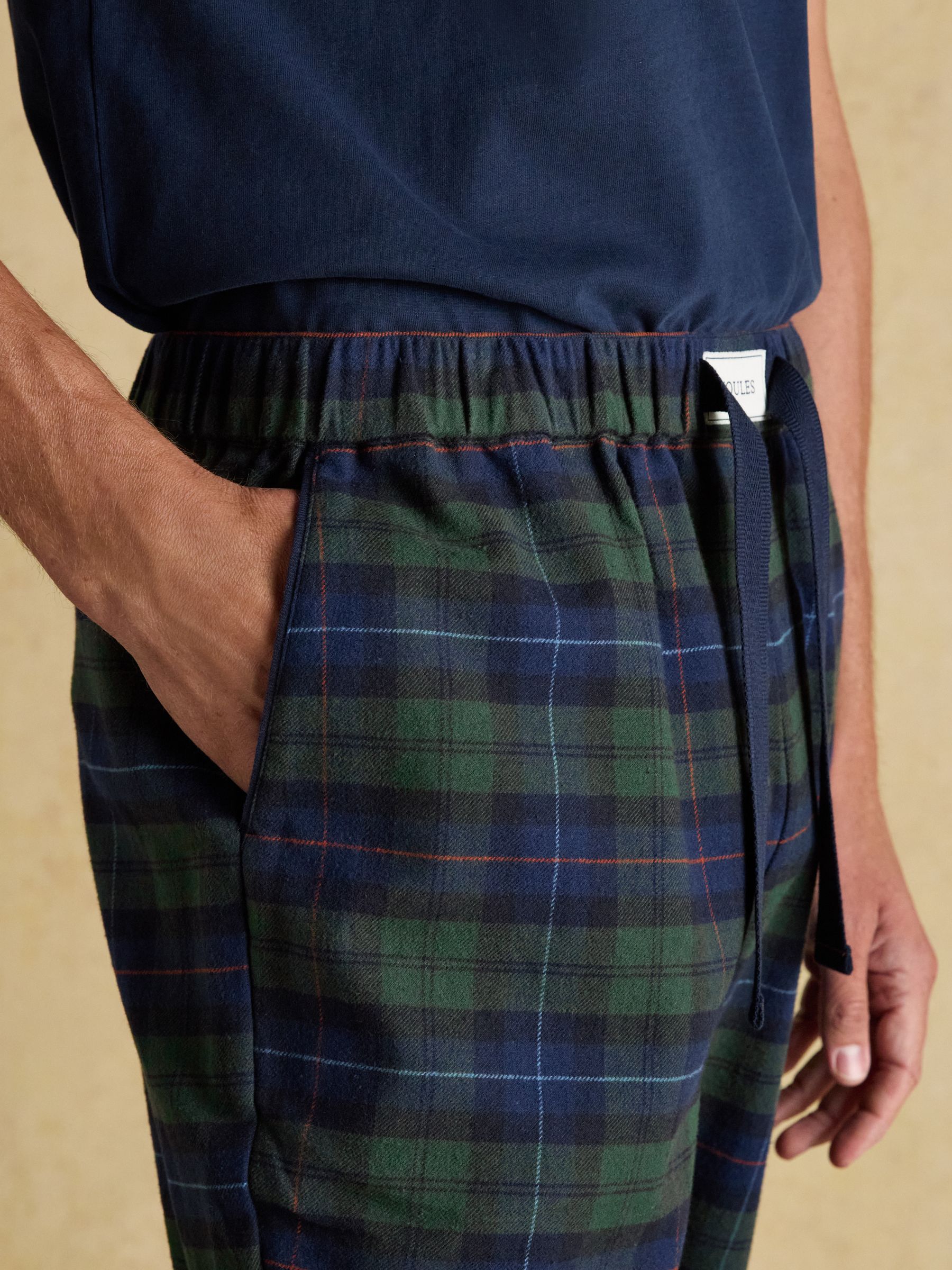 Dozer Check Green & Navy Pyjama Bottoms - Image 6 of 10