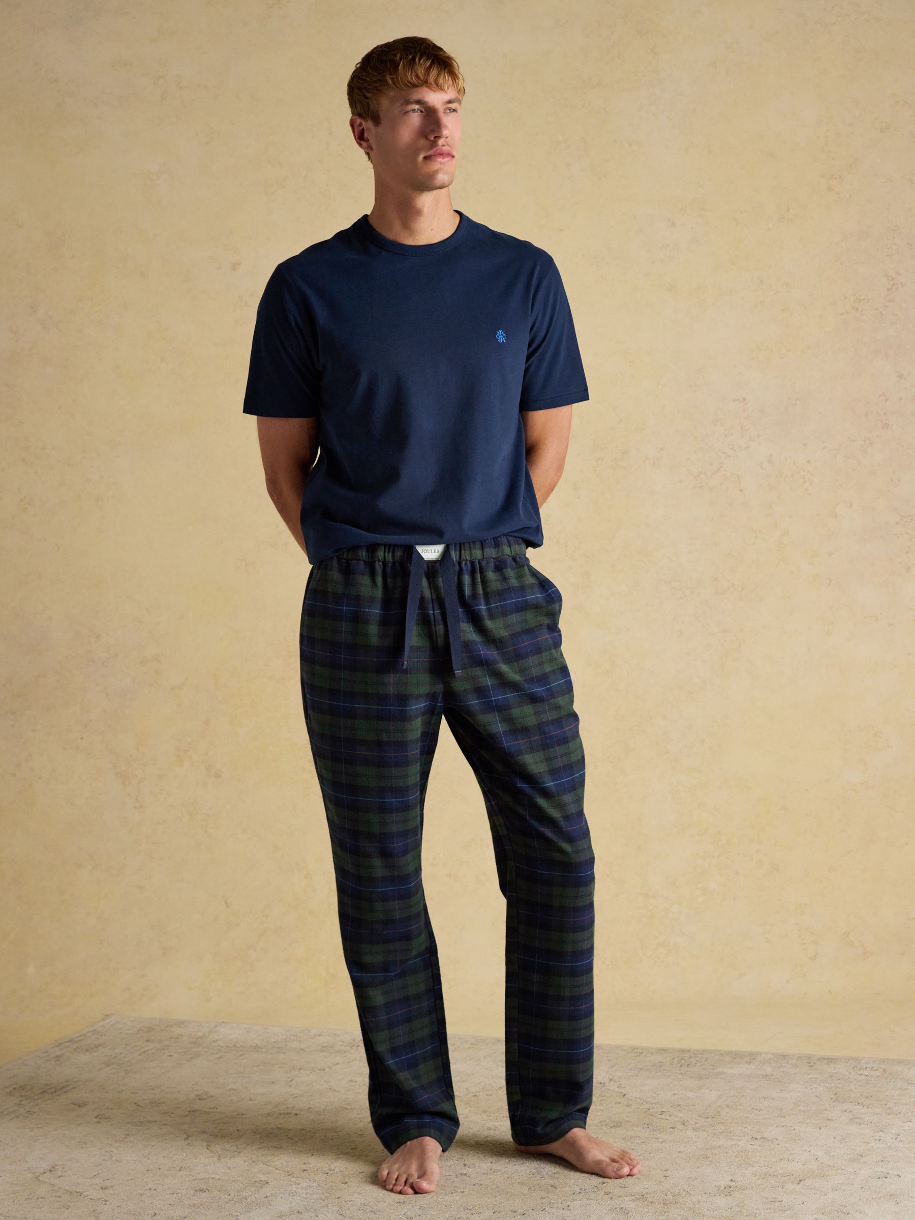 Dozer Check Green & Navy Pyjama Bottoms - Image 7 of 10