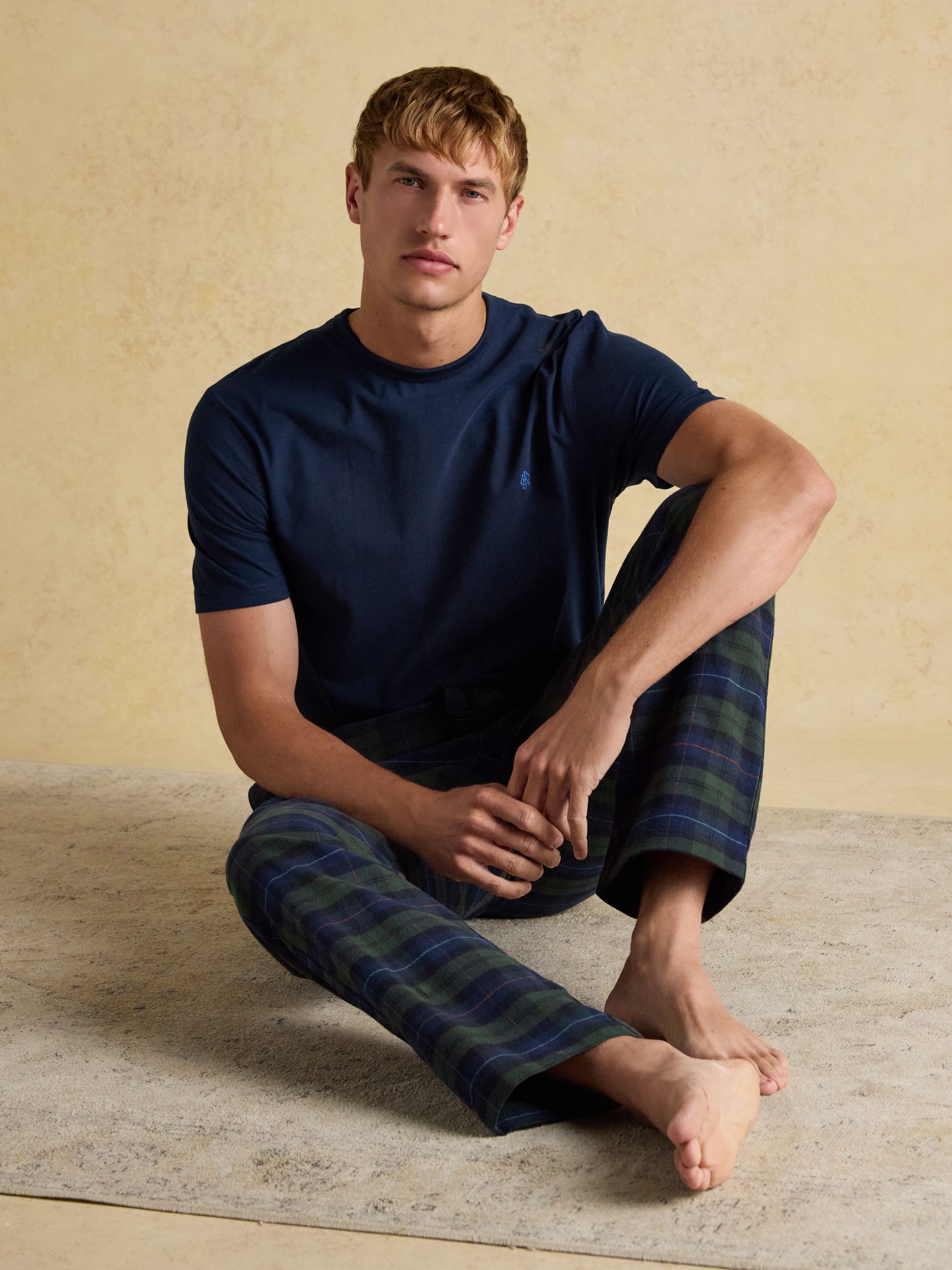 Dozer Check Green & Navy Pyjama Bottoms - Image 9 of 10