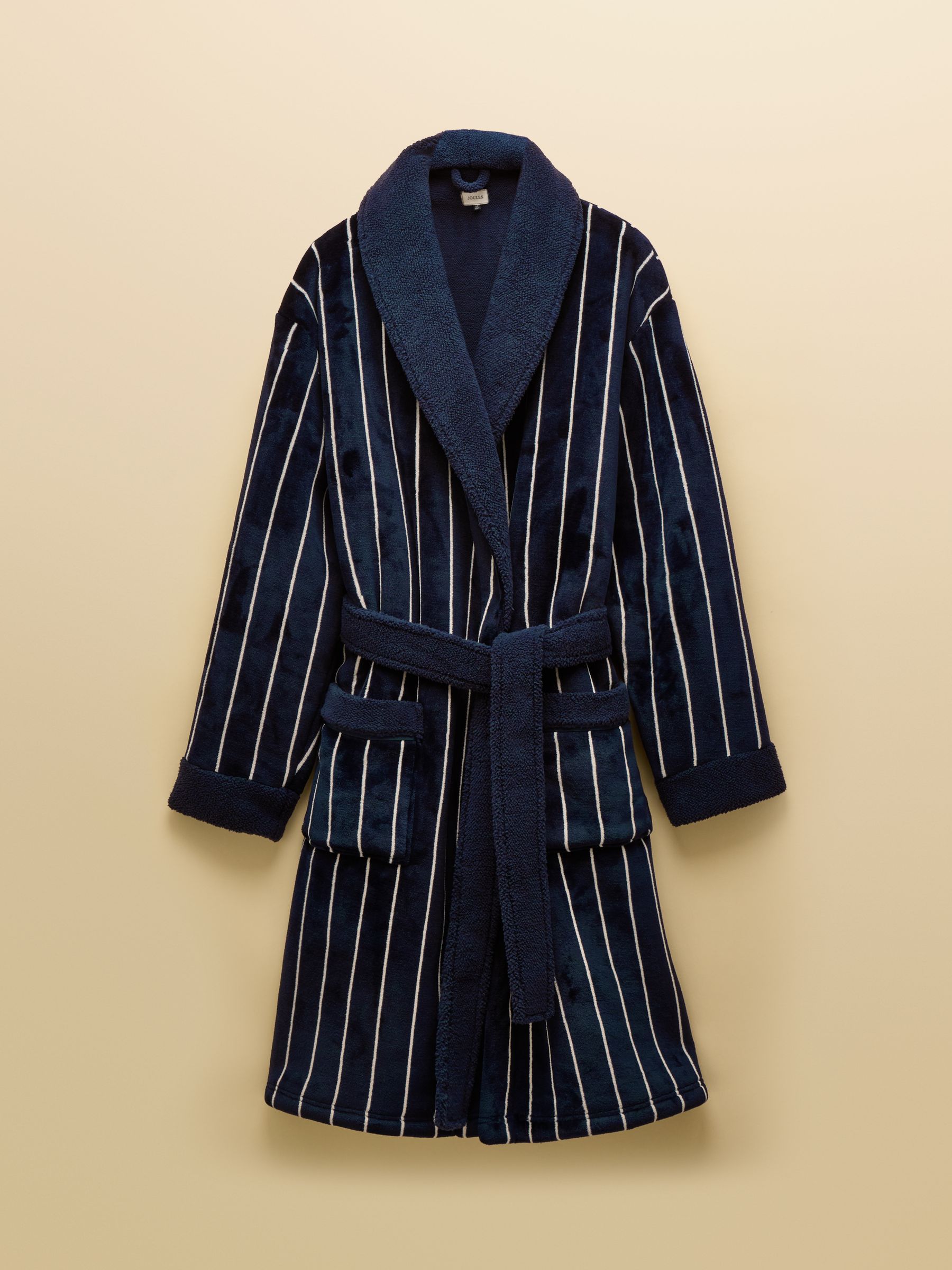Montague Navy Fleece Dressing Gown - Image 7 of 7 Montague Navy Fleece Dressing Gown - Image 7 of 7