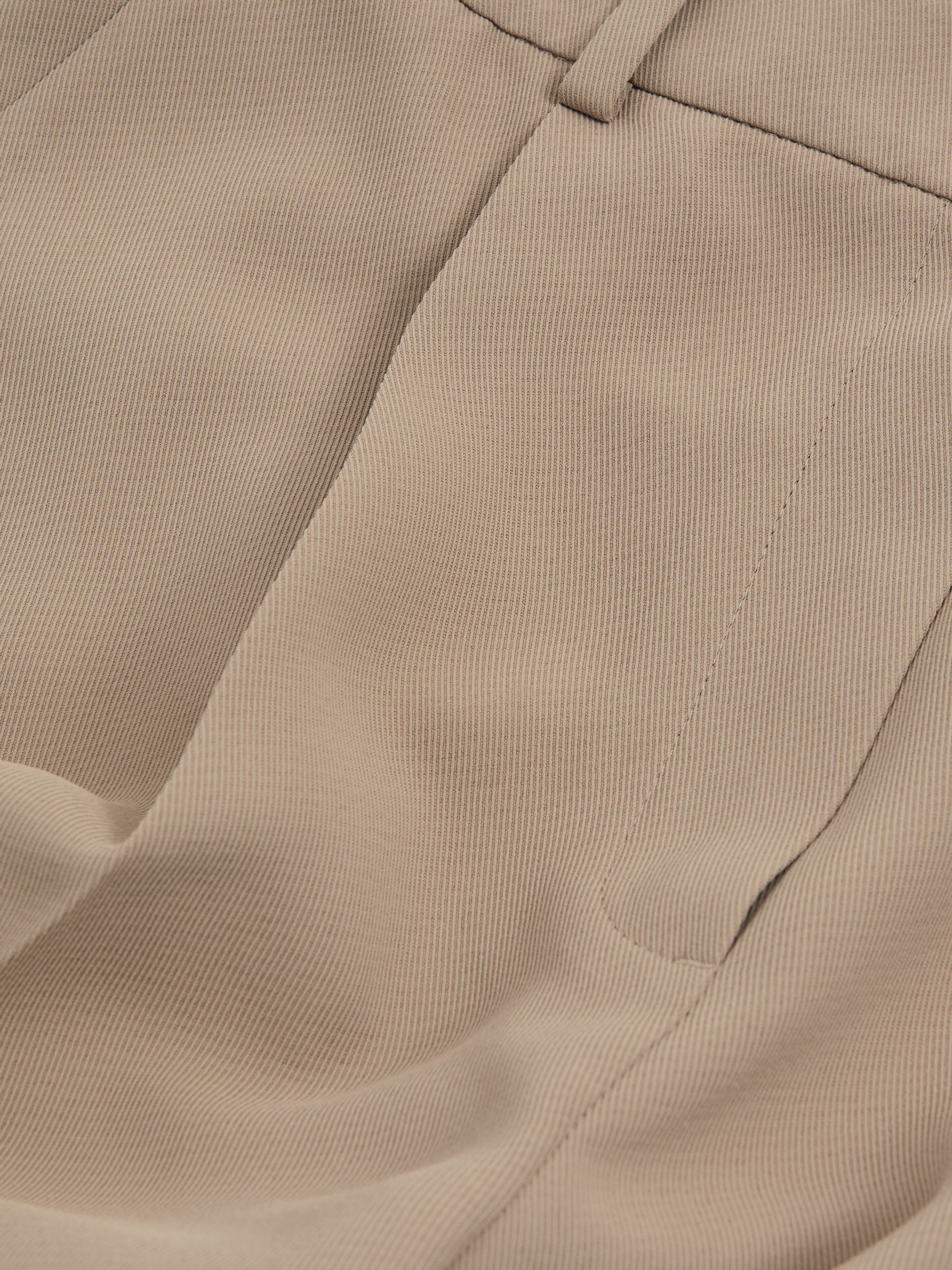 Petite Elasticated-Waist Wide-Leg Twill Trousers in Mink Neutral - Image 6 of 7