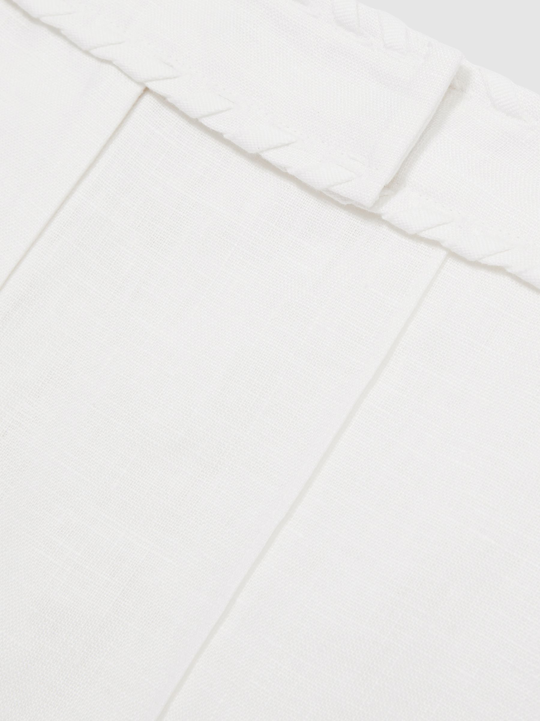 Linen Whipstitch Shorts in White - Image 6 of 6