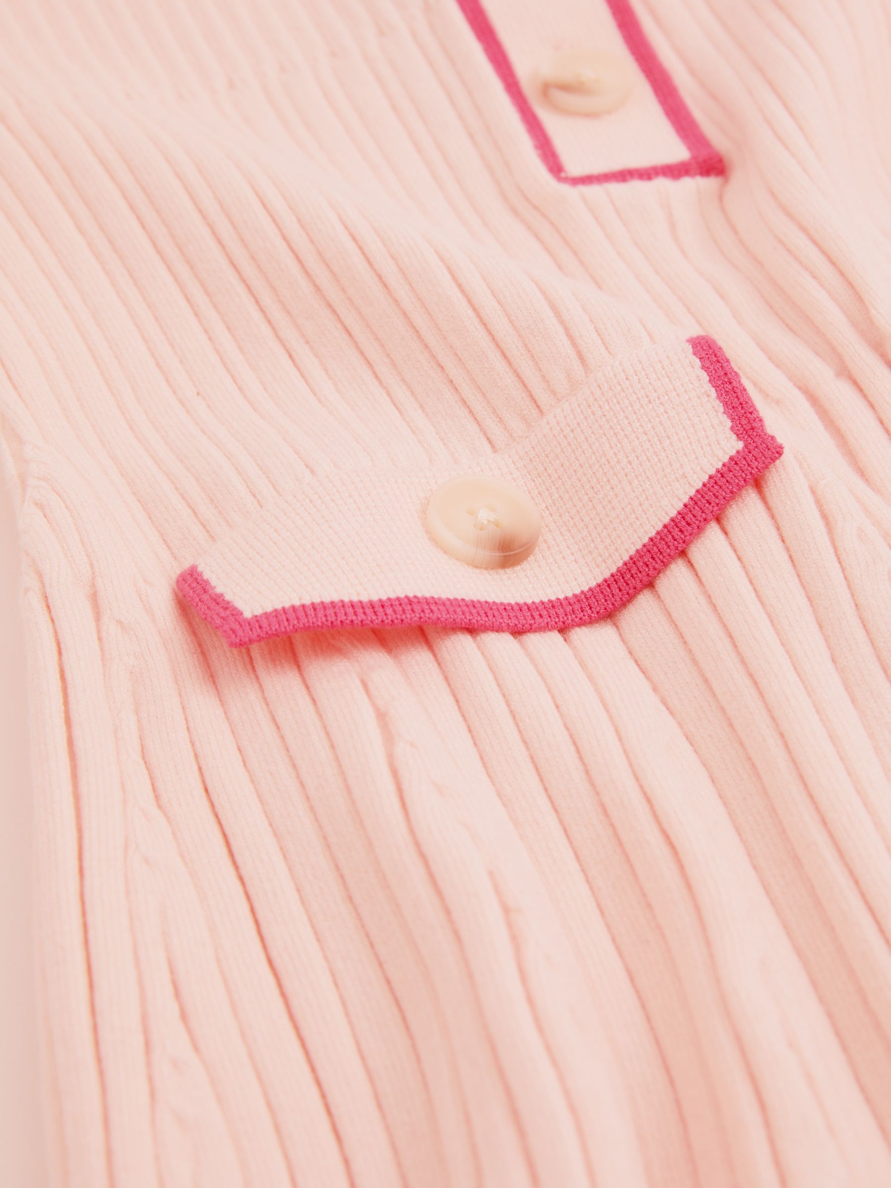 13-14 yrs Rib-Knit Button-Down Dress in Pink - Image 4 of 4