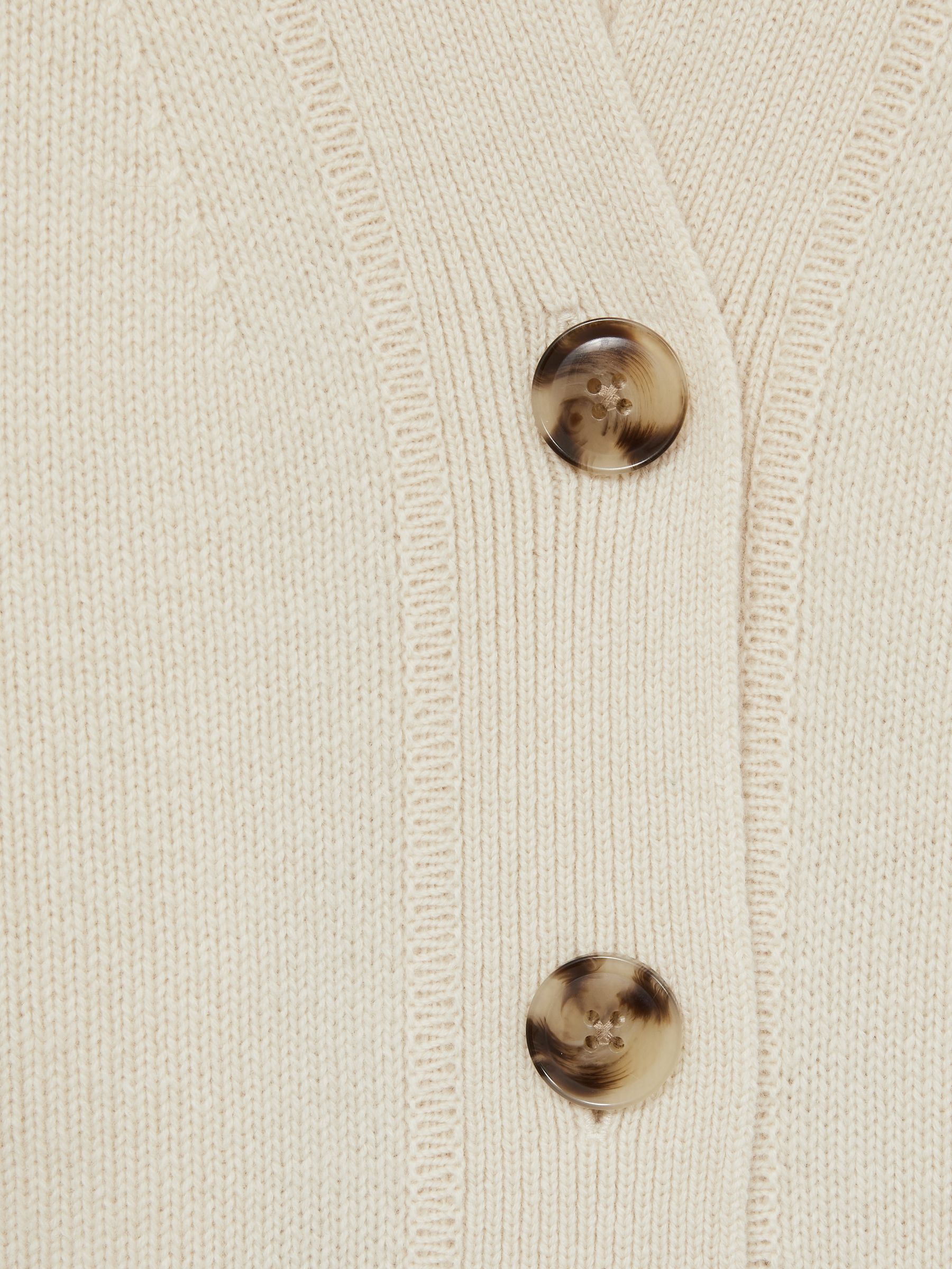 Wool-Cashmere Cropped Cardigan in Cream - Image 6 of 6