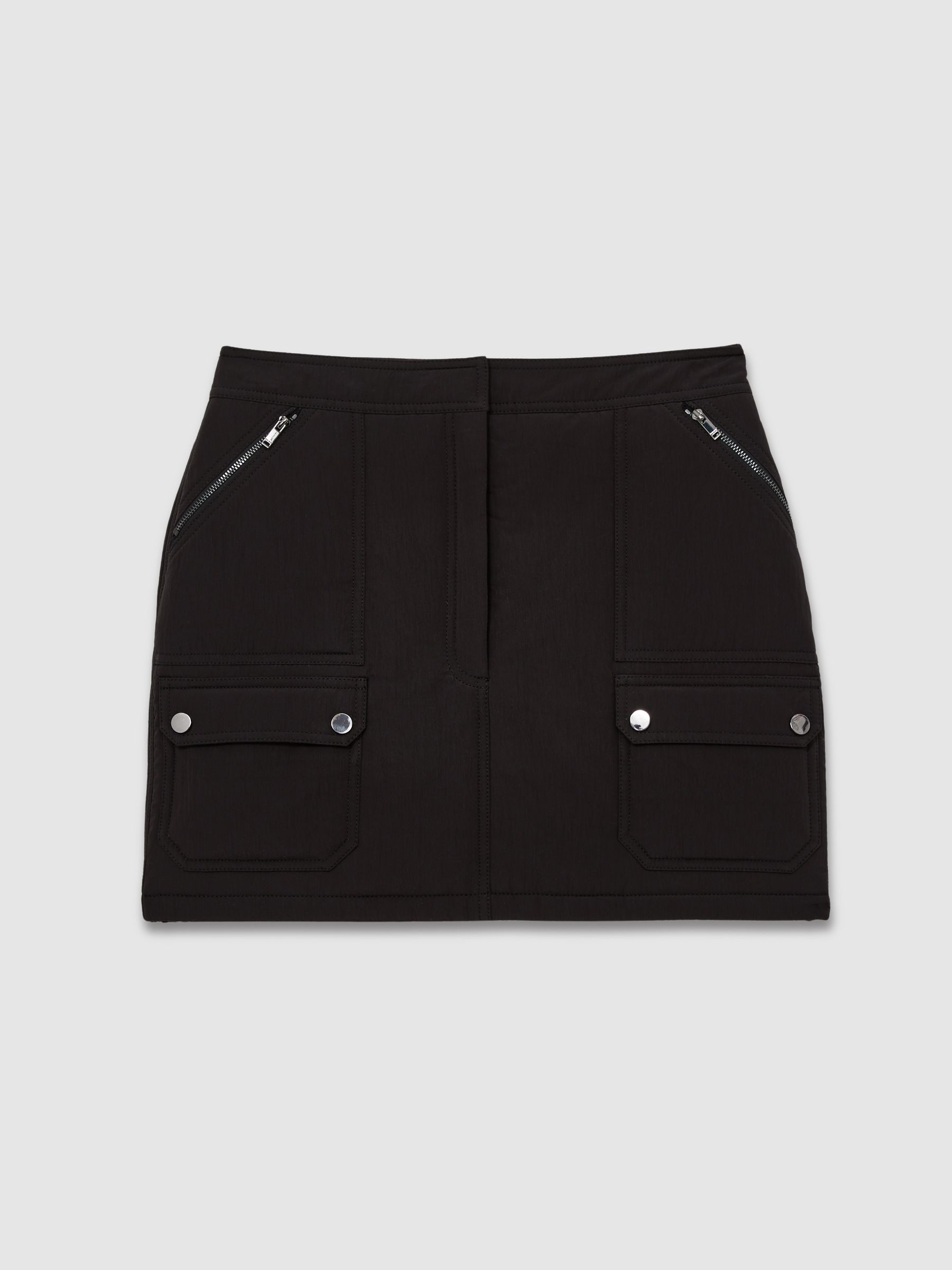 Quilted Mini Skirt in Black - Image 2 of 6