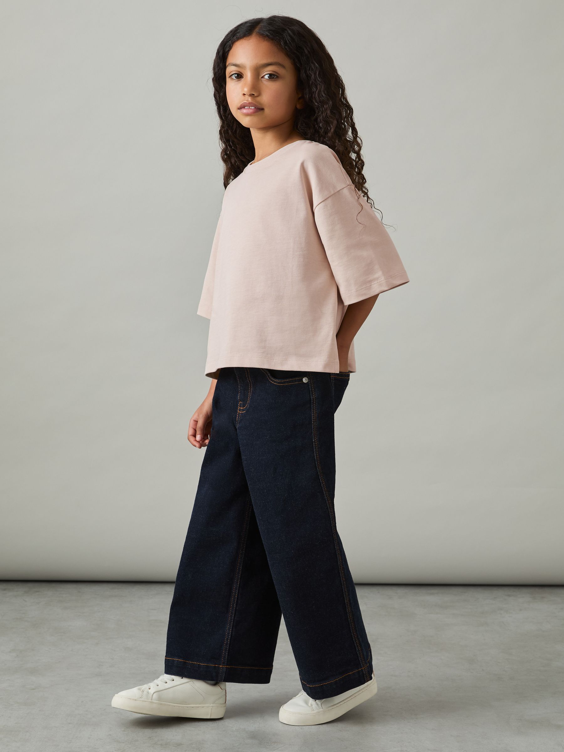 9-13 yrs Oversized Cotton Crew-Neck T-Shirt in Pink - Image 3 of 4