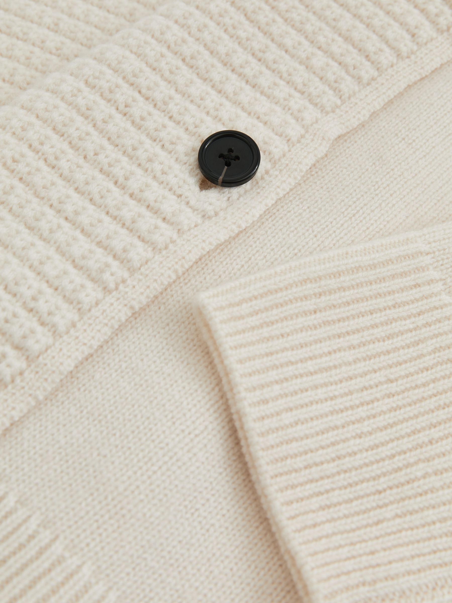 Wool-Cashmere Button-Neck Jumper in White - image 5