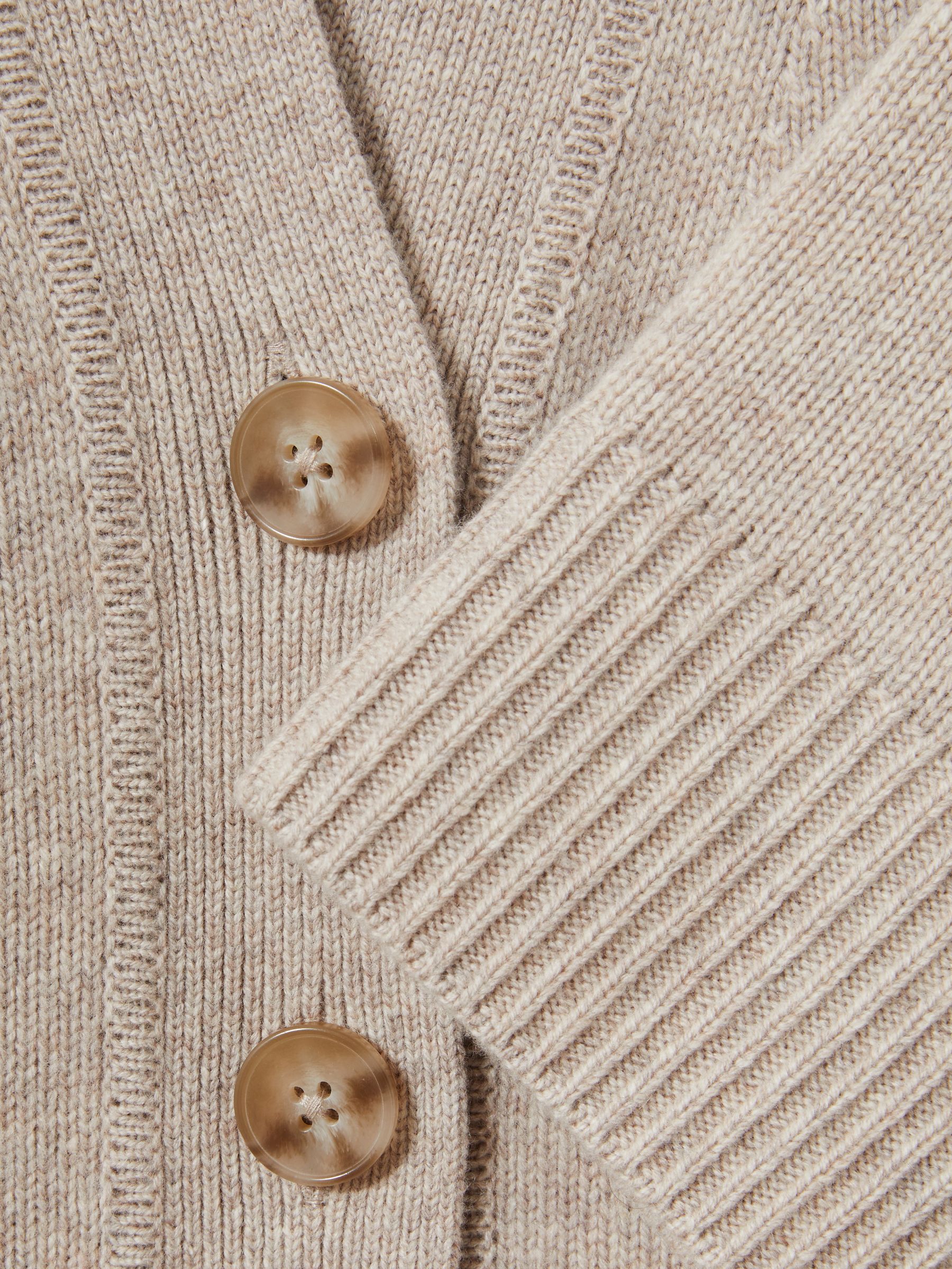 Wool-Cashmere Cropped Cardigan in Oatmeal - Image 6 of 6