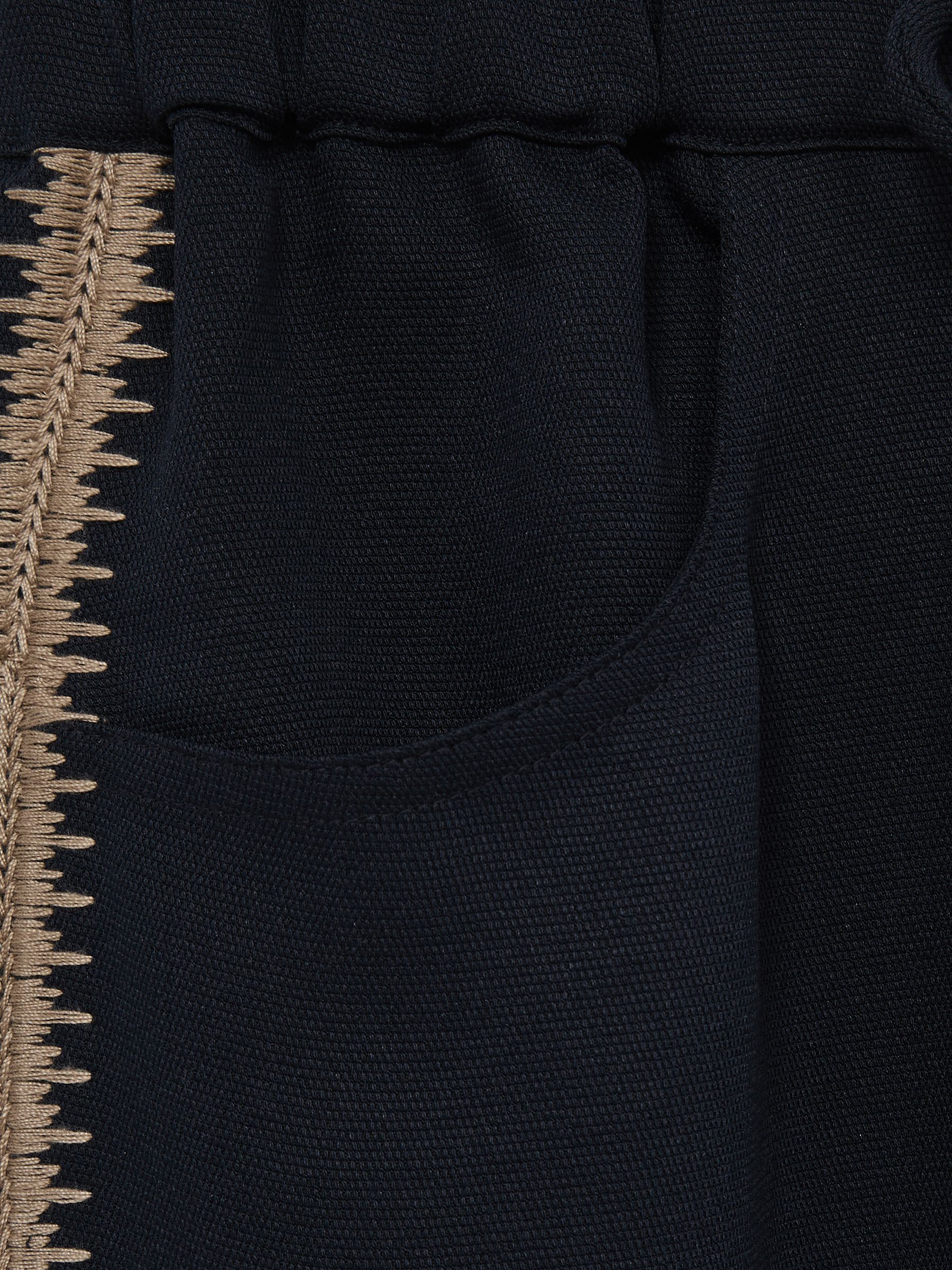 Wide-Leg Embroidered Trousers in Navy - Image 6 of 6
