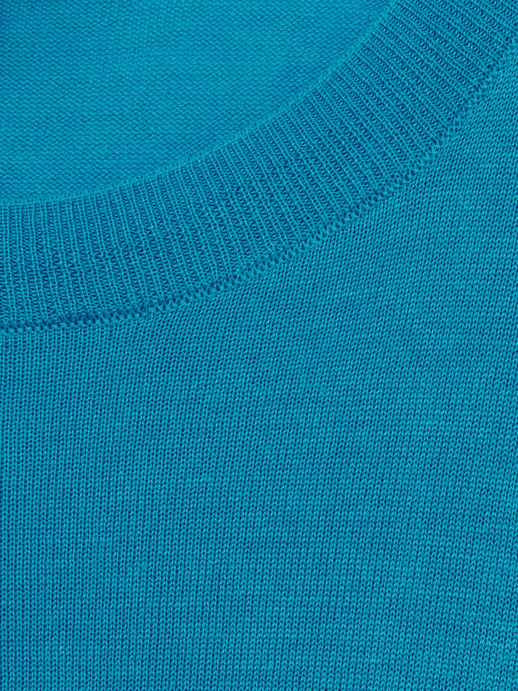 Fine-Knit Crew-Neck Jumper With Cashmere in Blue - Image 6 of 6