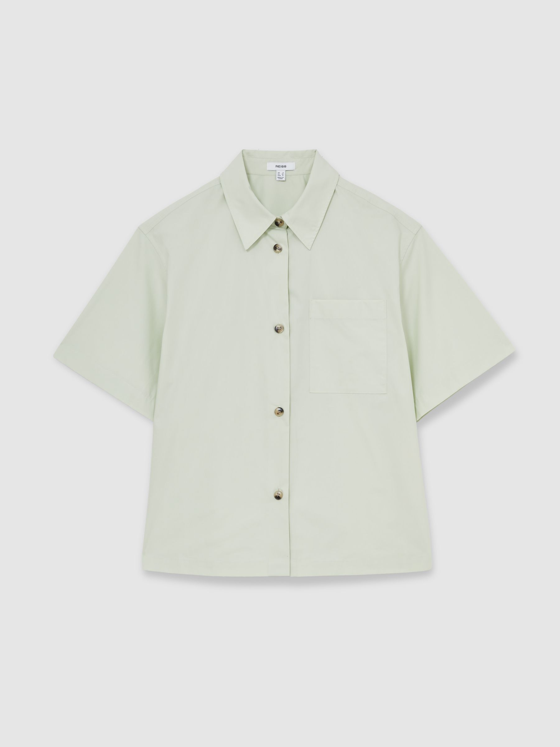 Cotton Short-Sleeve Shirt in Green - Image 2 of 5