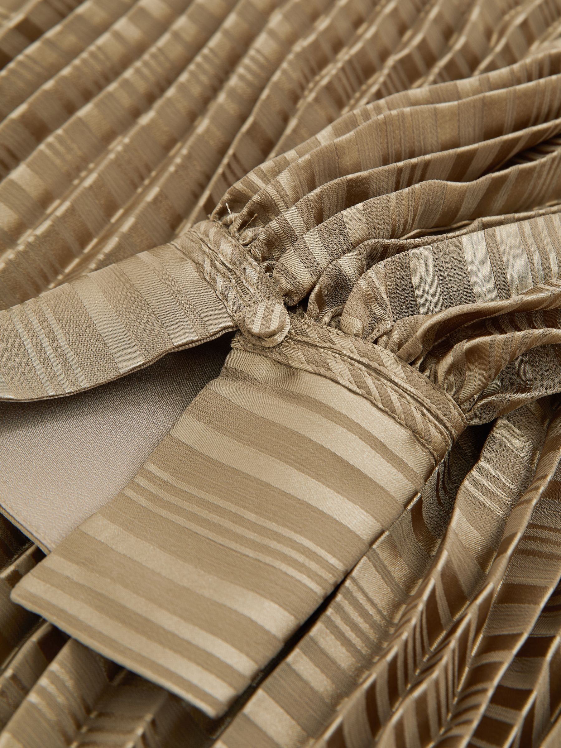 Pleated Belted Mini Dress in Sage - Image 7 of 7