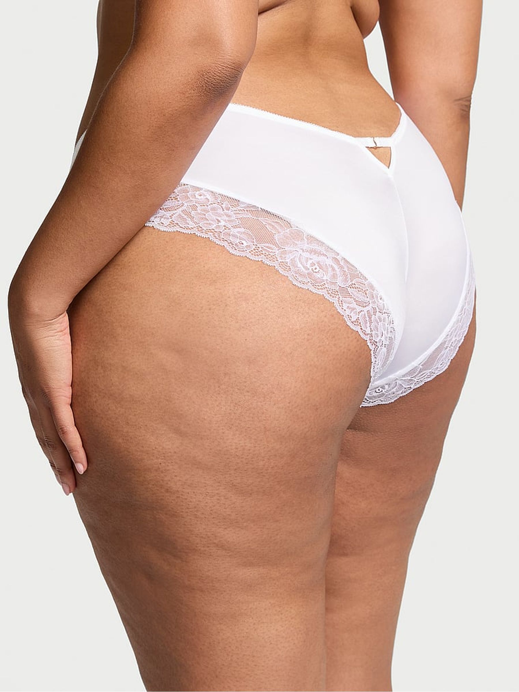 White Cheeky Rose Lace Trim Knickers - Image 2 of 3