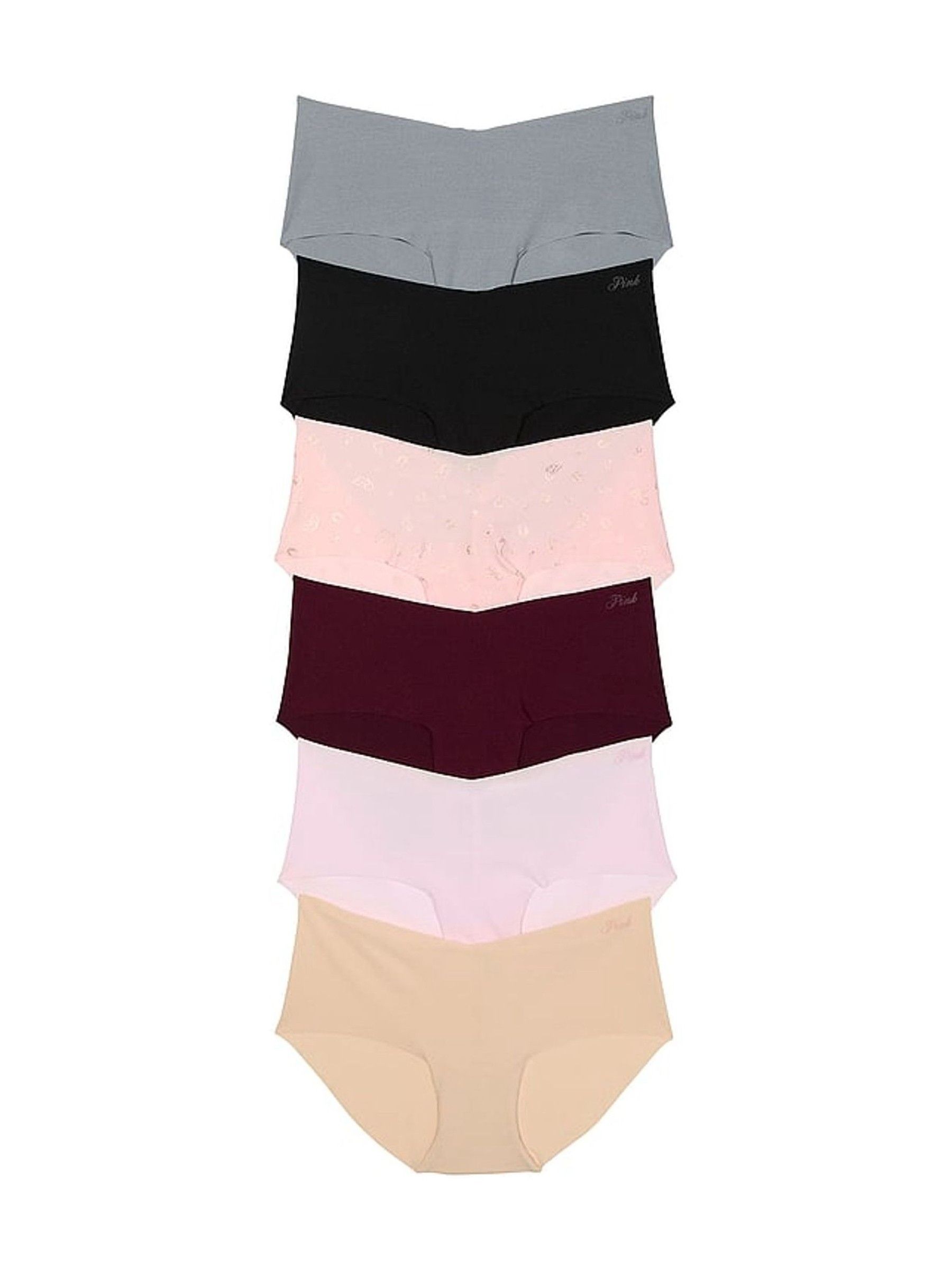 Grey/Black/Purple/Pink/Marzipan Hipster 5 Pack Knickers - Image 1 of 4