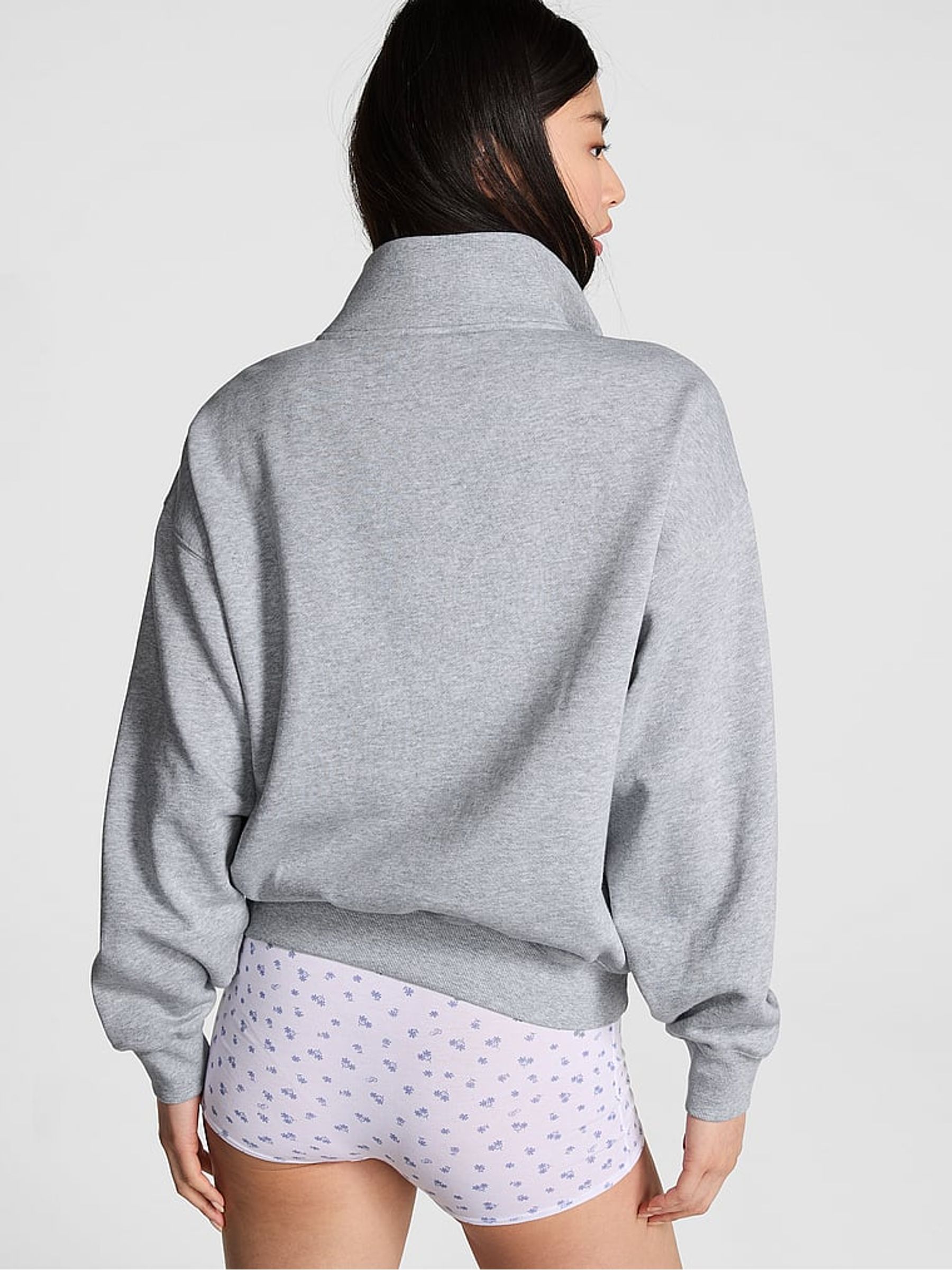 Grey Heather Half Zip Sweatshirt - Image 2 of 3