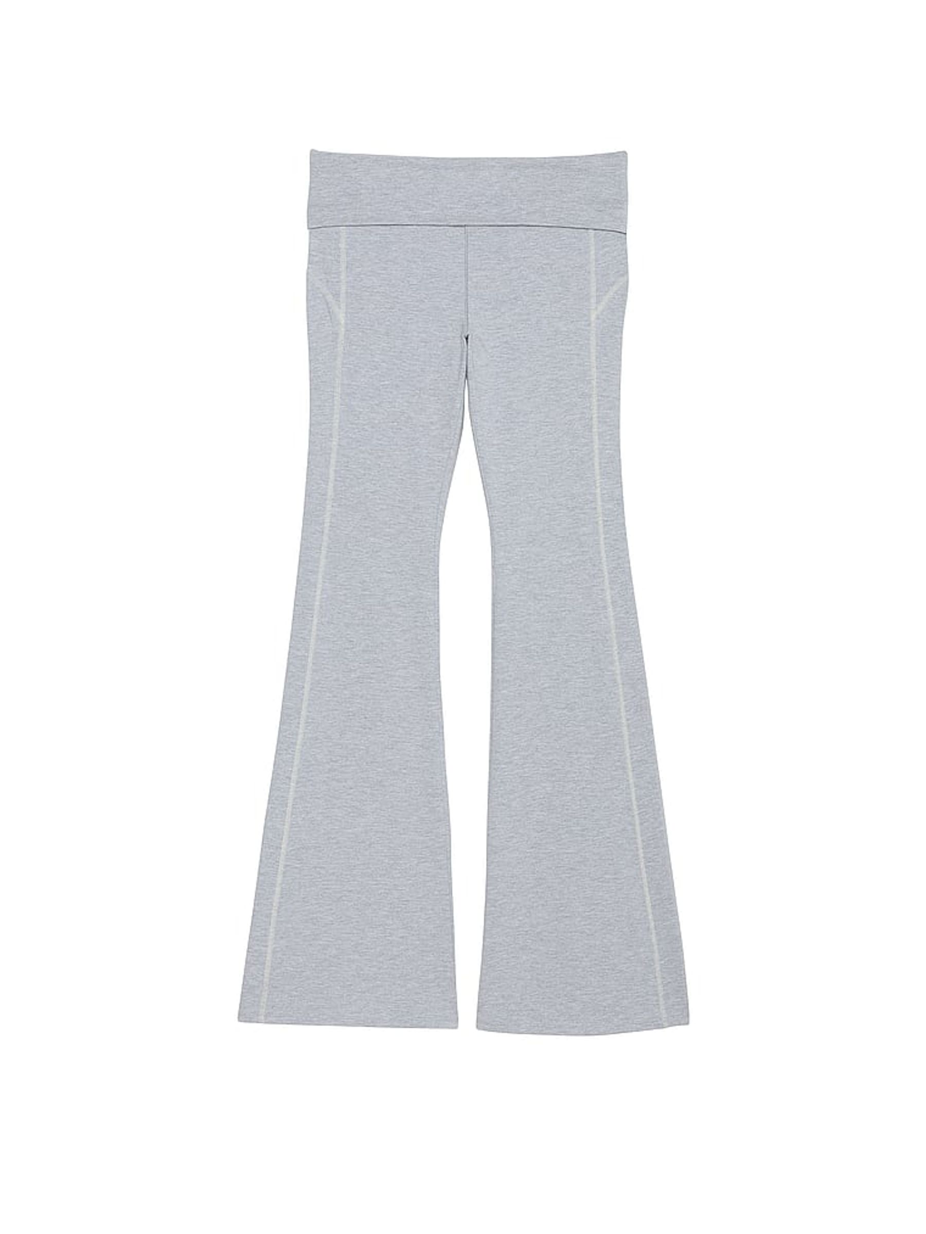 Medium Heather Grey Cotton Foldover Flare Leggings - Image 3 of 3