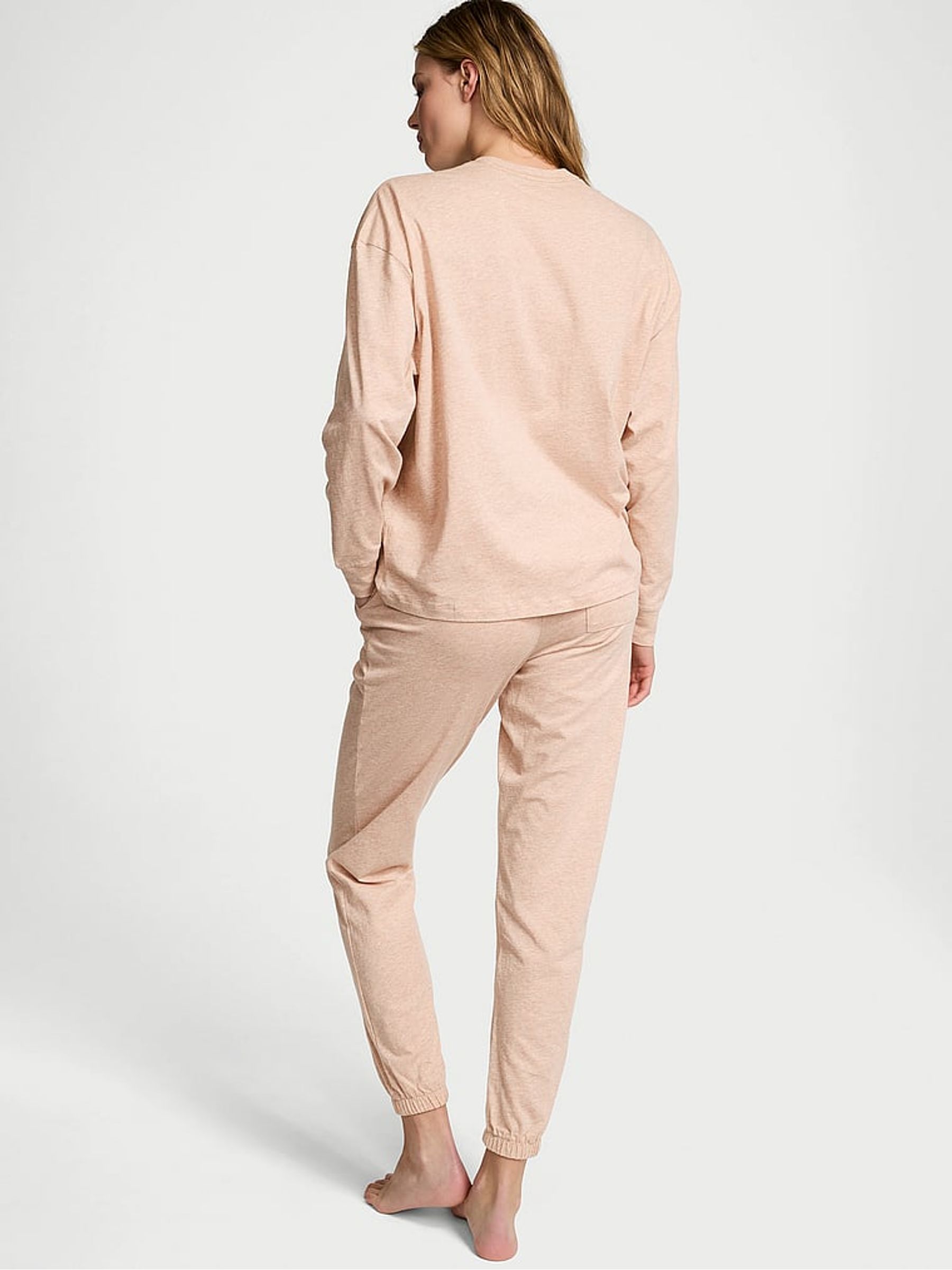 Heather Pretty Blush Pink Trouser Cotton Pyjama Set - Image 2 of 2
