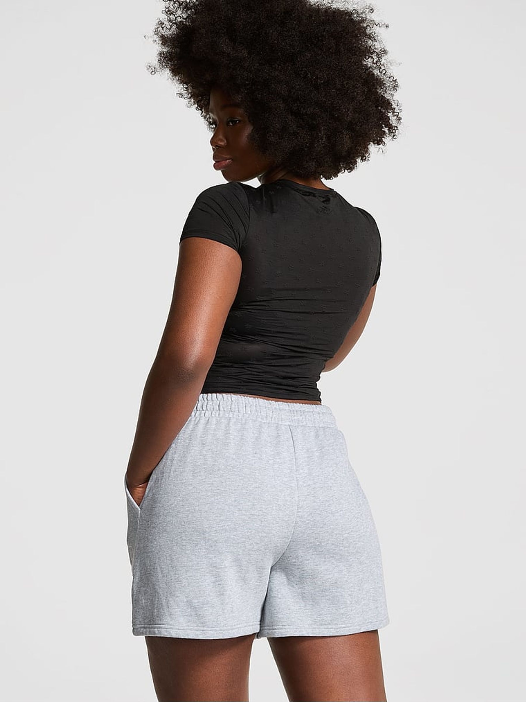Grey Heather Fleece Shorts - Image 2 of 2