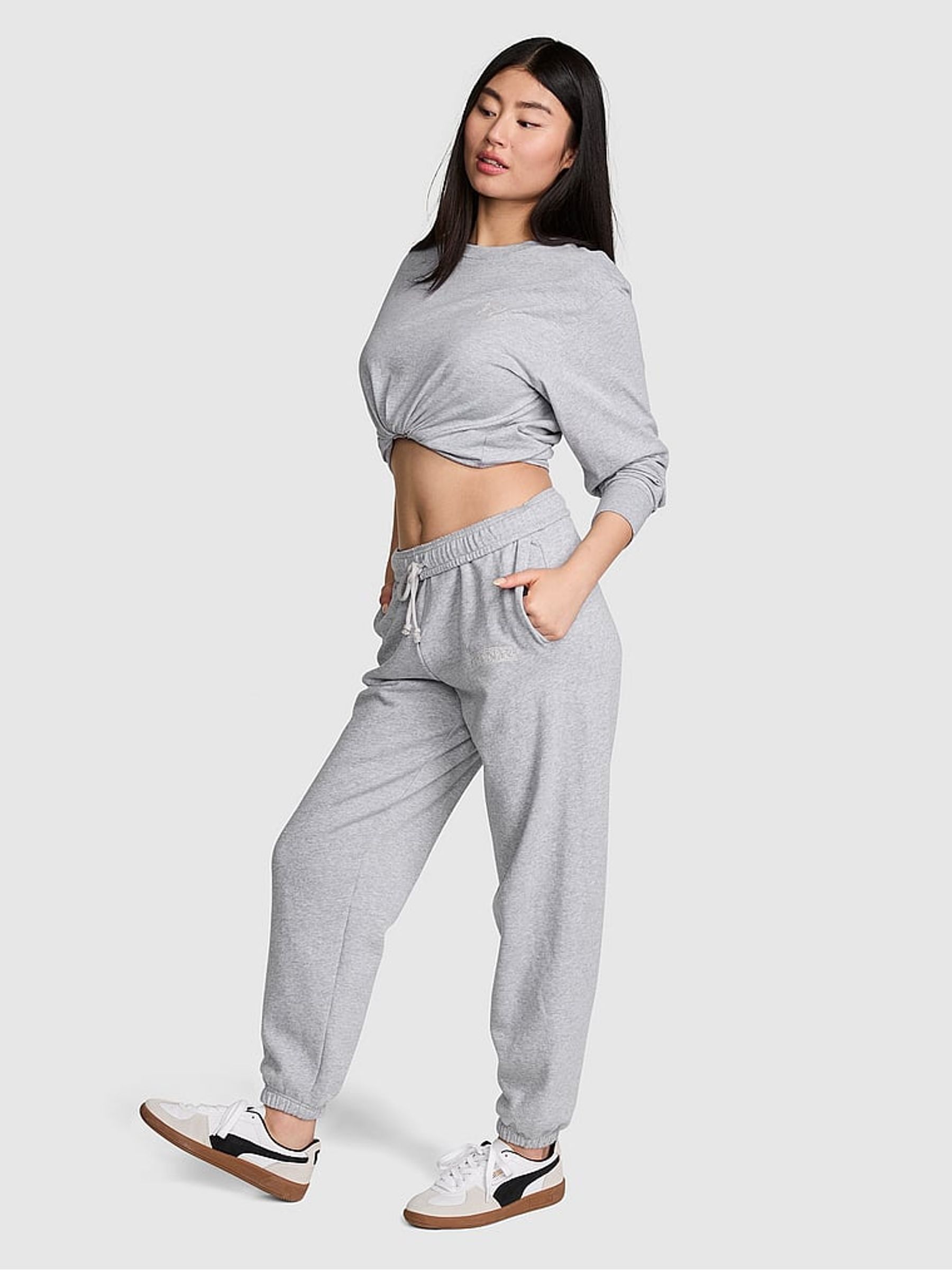 Grey Heather Cuffed Joggers - Image 1 of 1