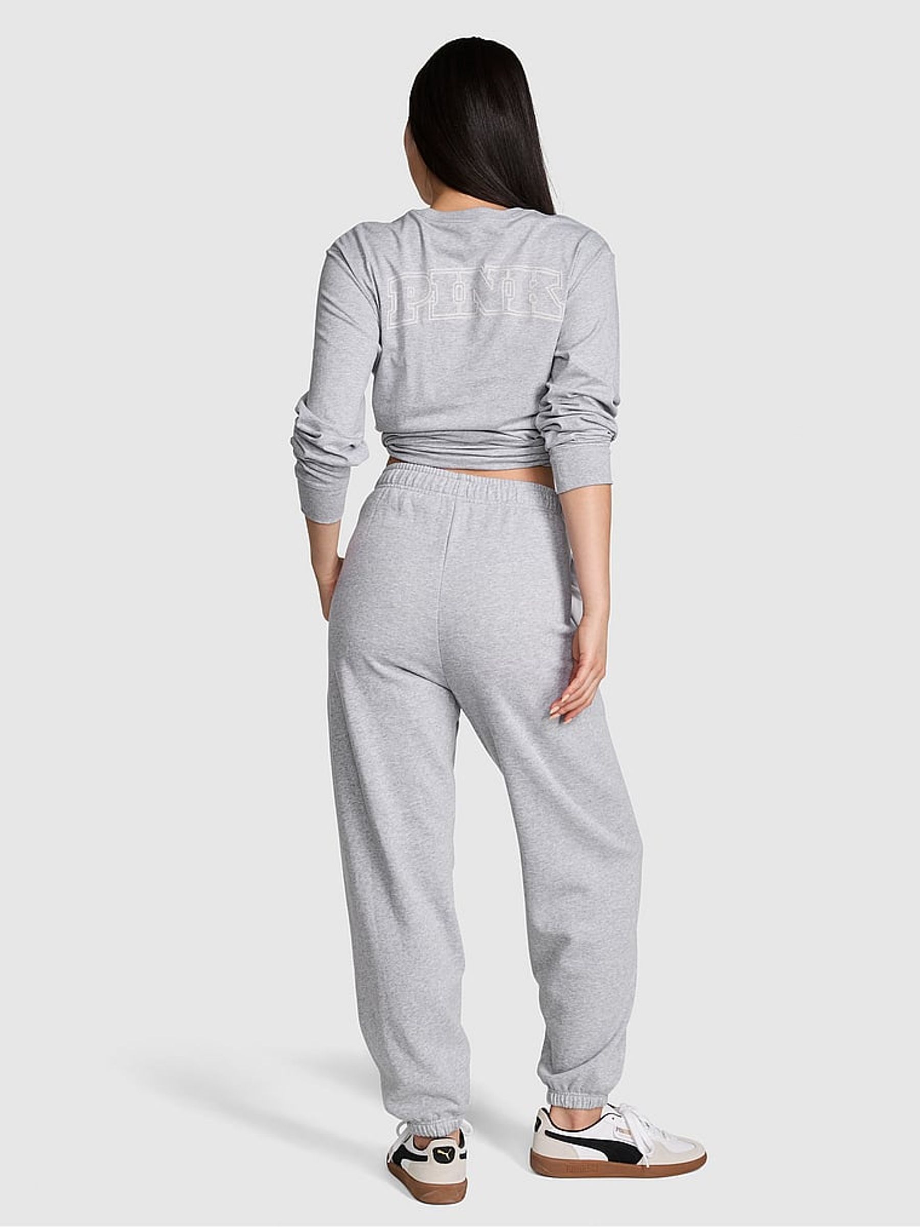 Grey Heather Cuffed Joggers - Image 2 of 4