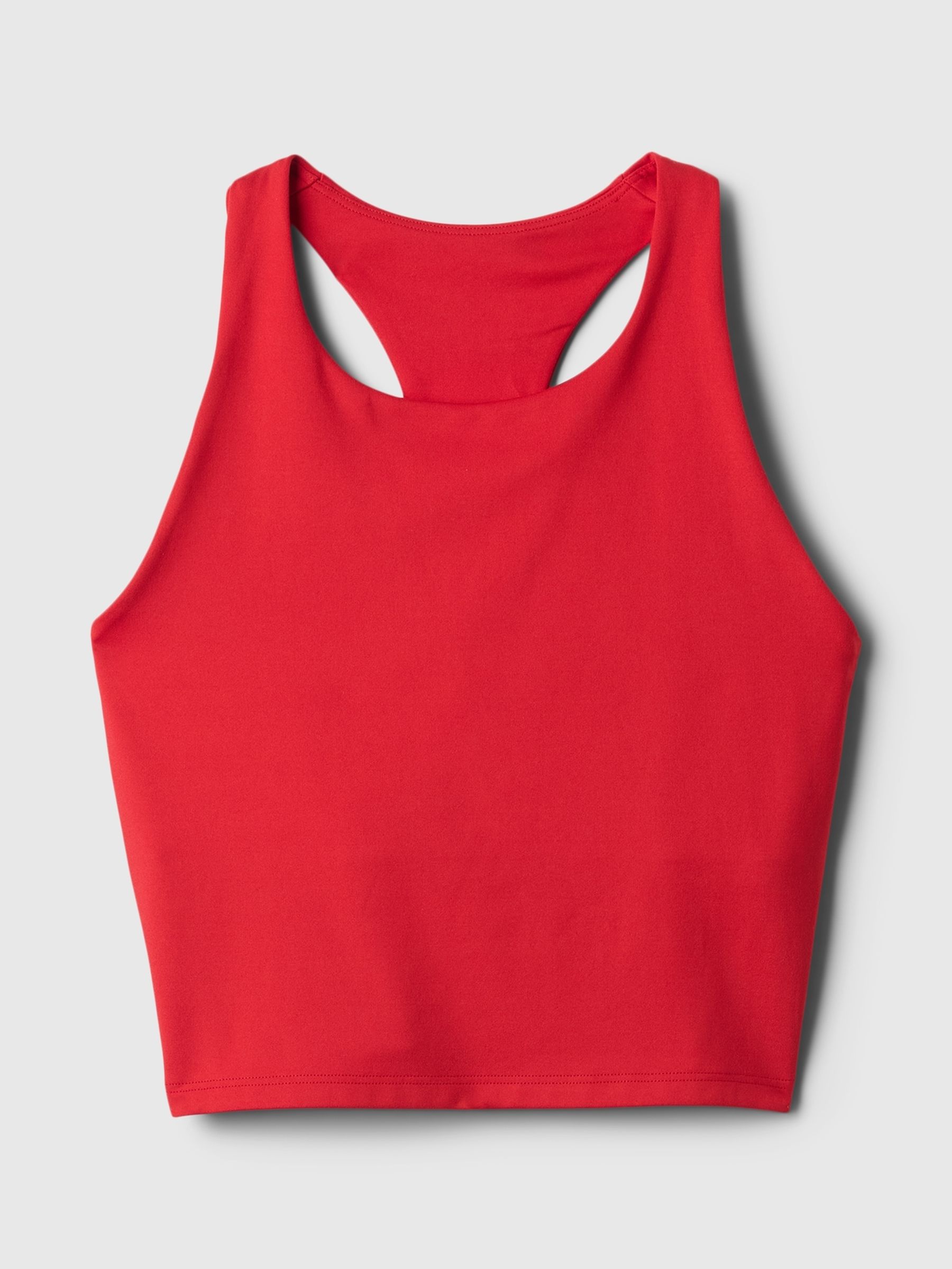 Red Built-in-Bra Racerback Crop Top - Image 5 of 5