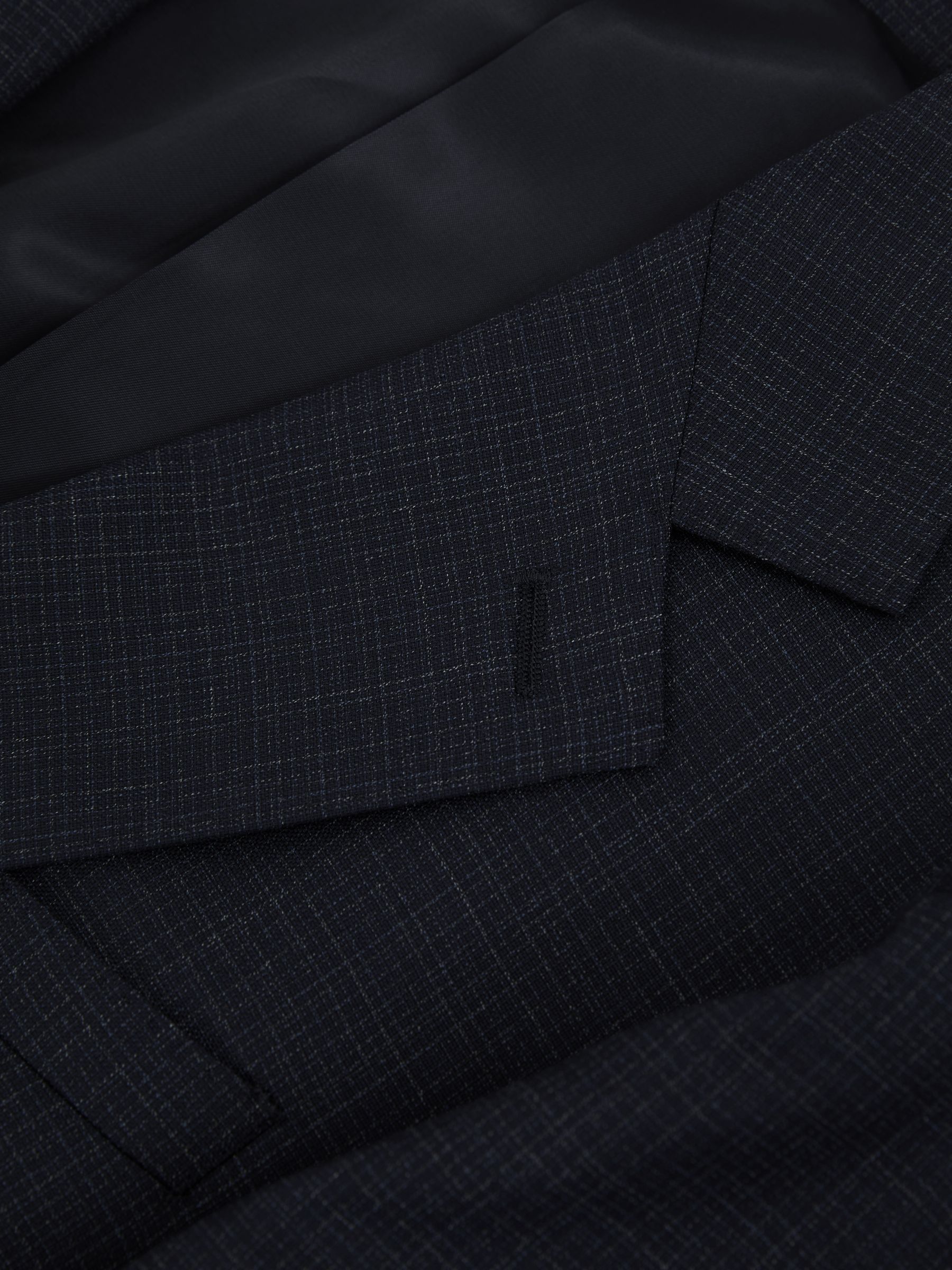 Slim-Fit Single-Breasted Textured Wool-Blend Suit Blazer in Navy - image 3