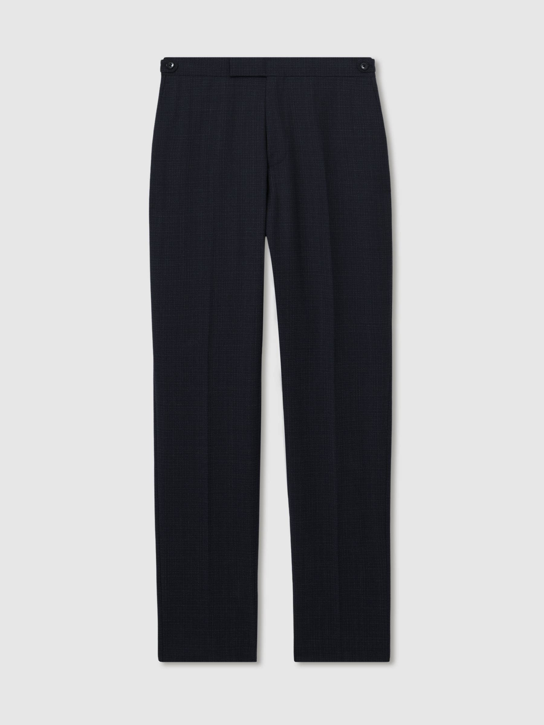 Slim-Fit Wool-Blend Textured Tailored Trousers in Navy - Image 2 of 7