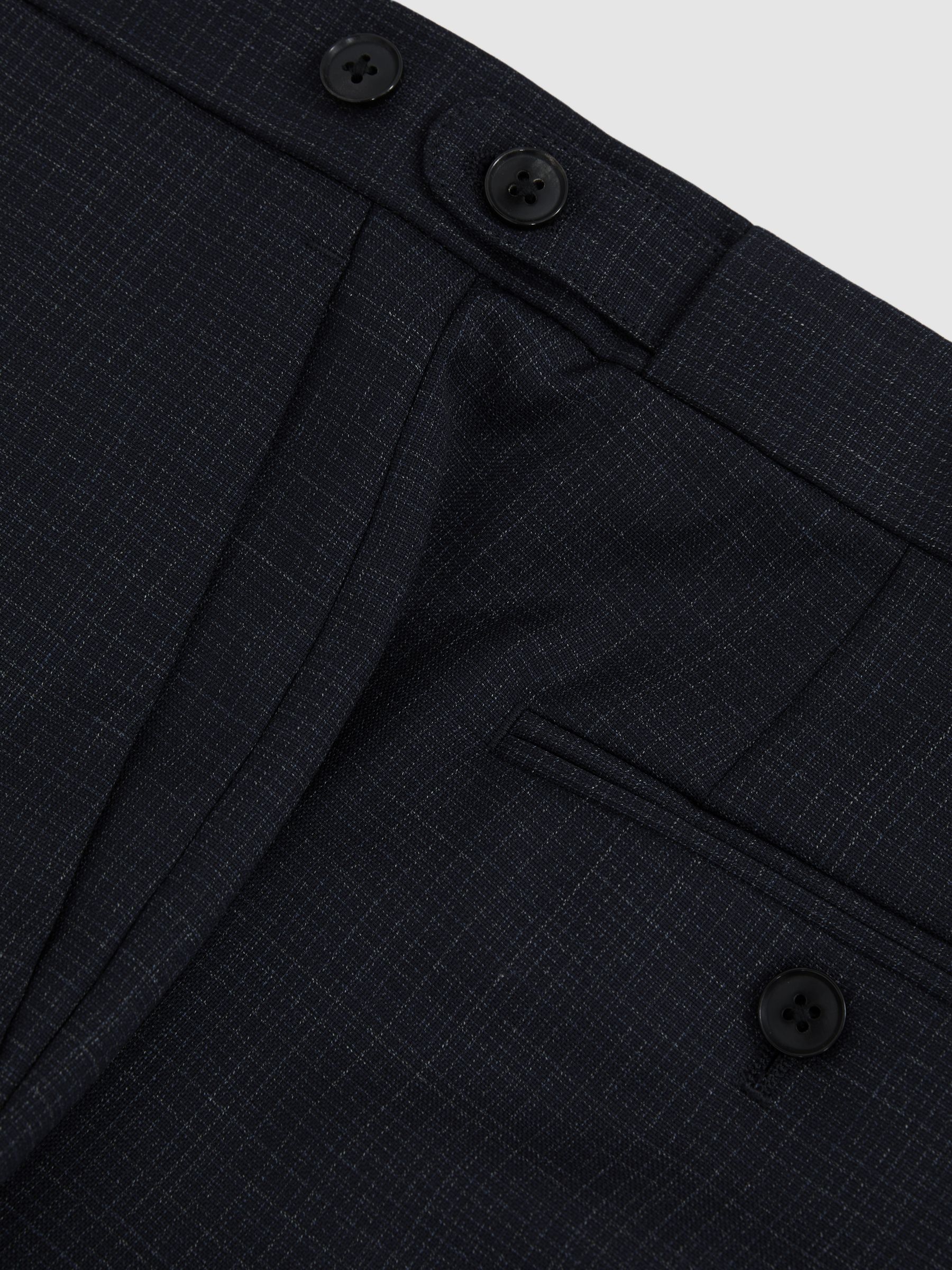Slim-Fit Wool-Blend Textured Tailored Trousers in Navy - Image 7 of 7