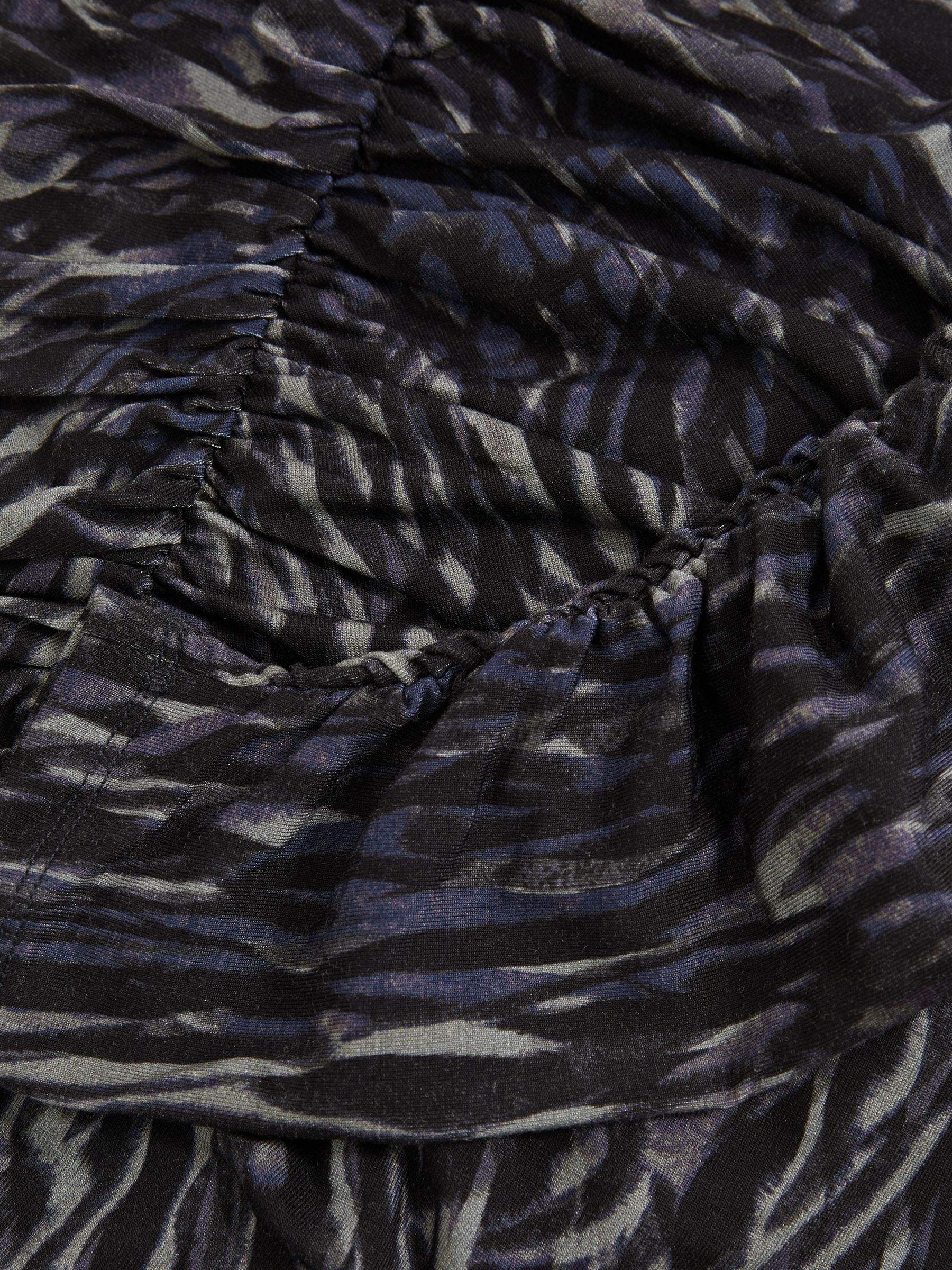 Printed Jersey Ruched Mini Dress in Charcoal - Image 6 of 6
