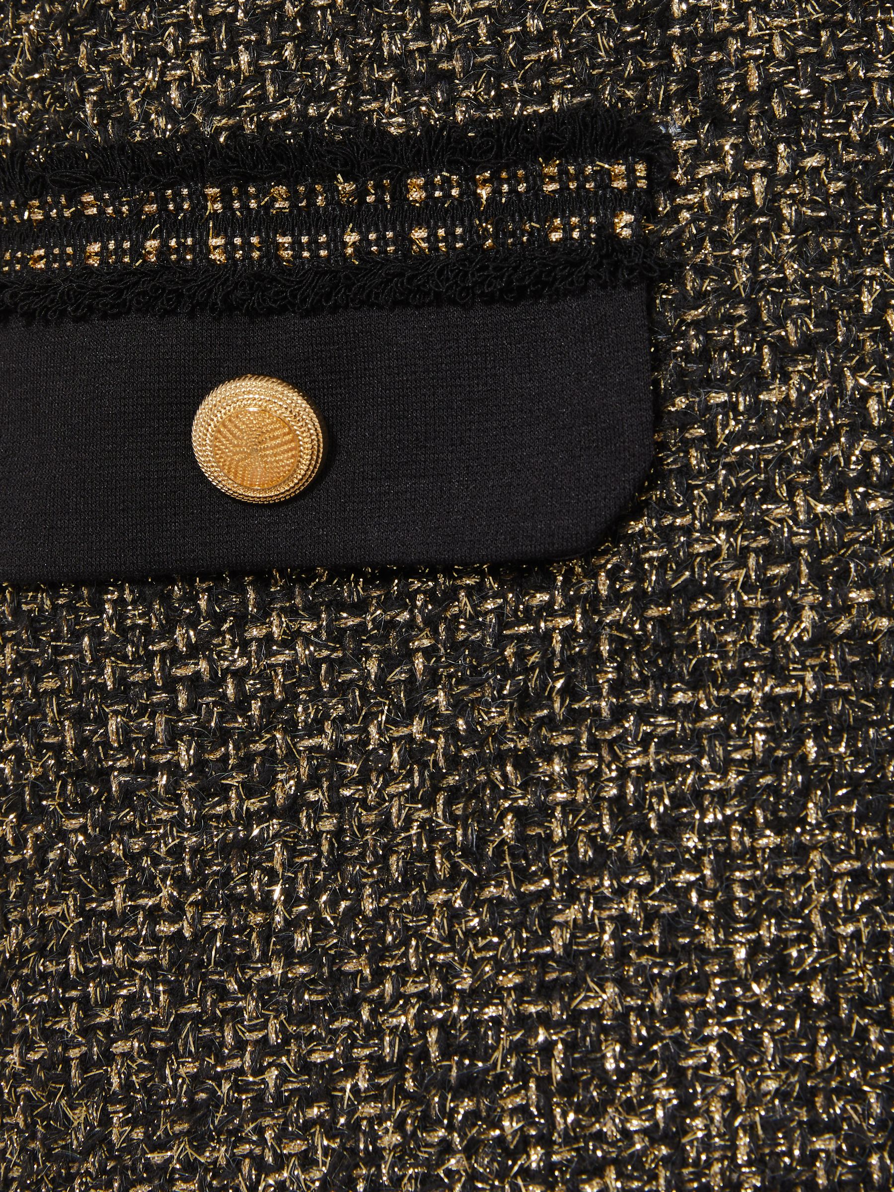 4-9 yrs Tweed Metallic-Thread Shift Dress in Gold - Image 4 of 4
