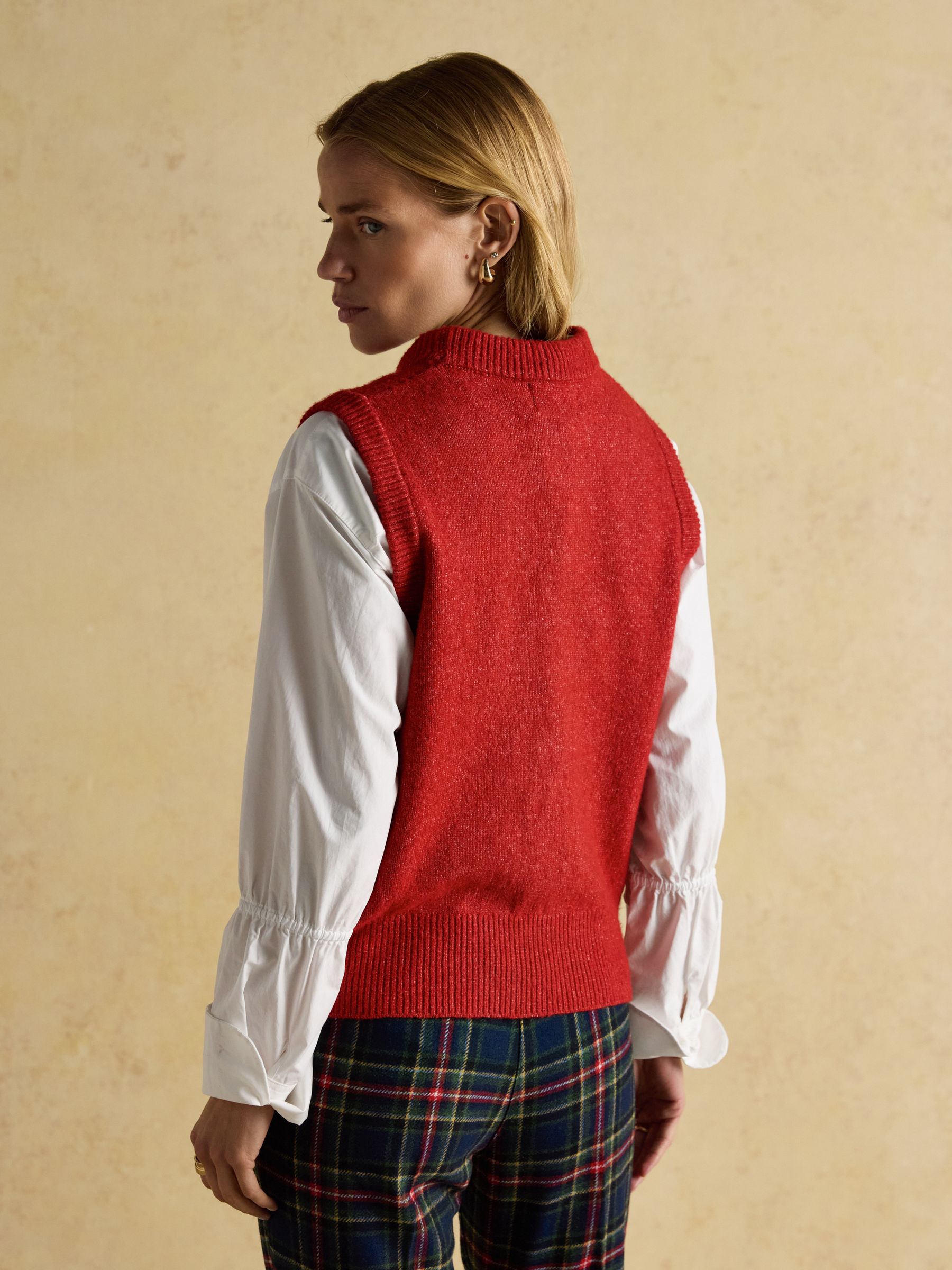 Holly Red Knitted Crew Neck Vest - Image 3 of 11