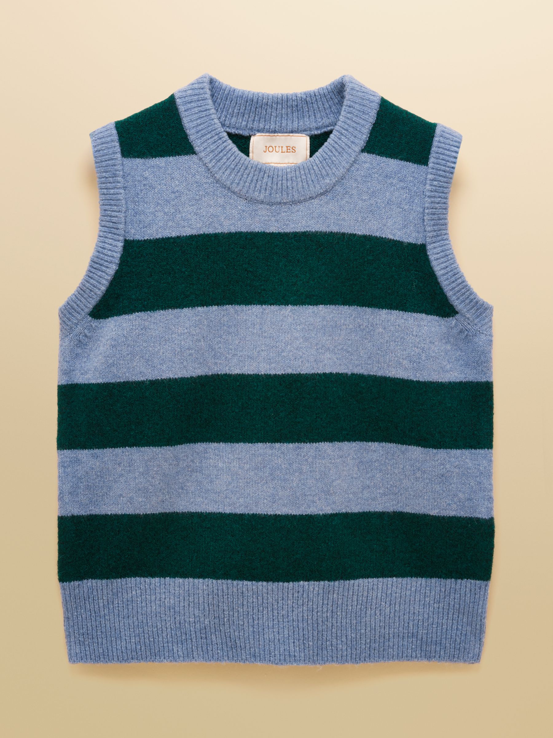 Holly Green & Blue Stripe Knitted Crew Neck Vest - Image 8 of 8