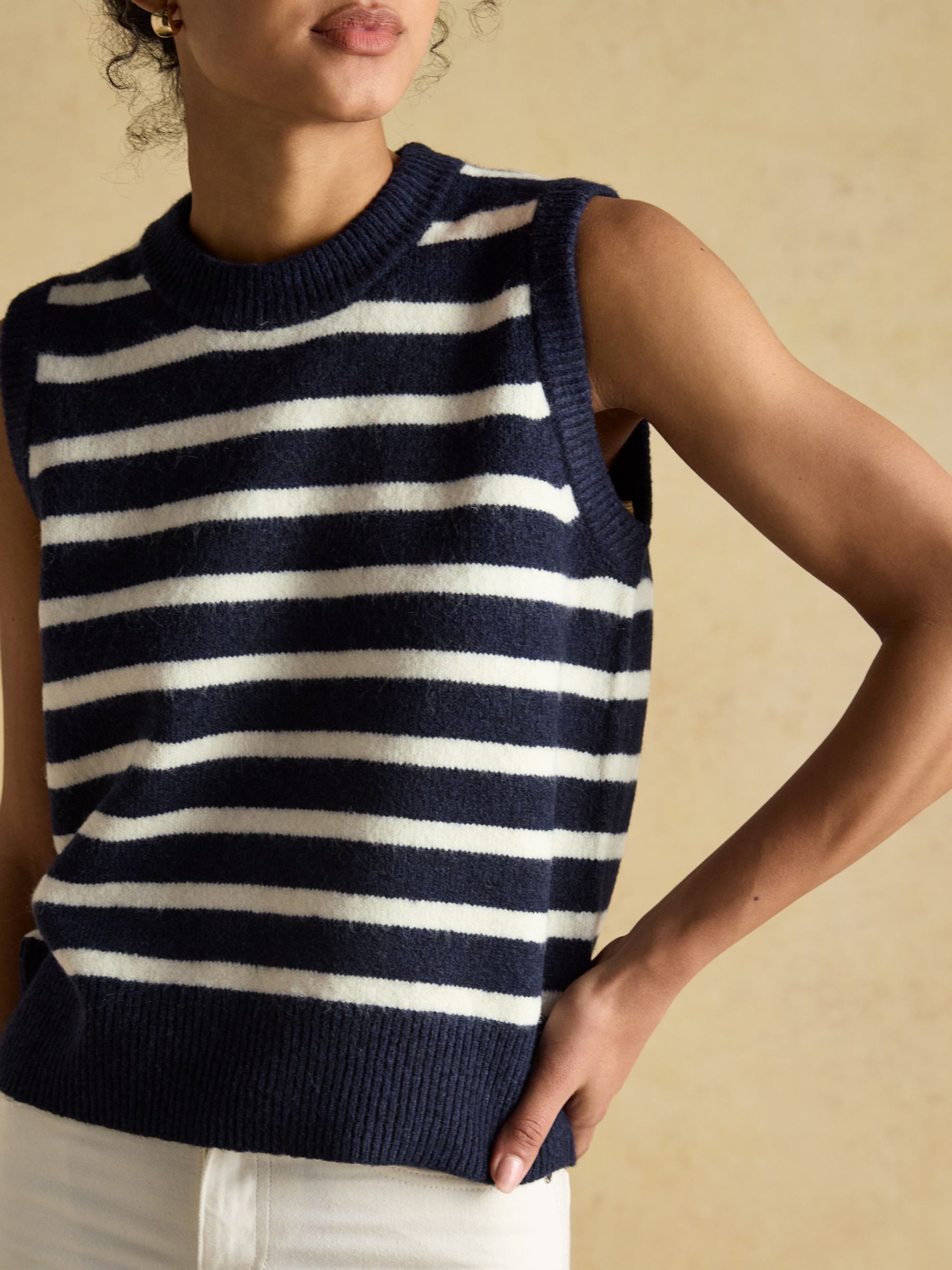 Holly Navy/White Knitted Vest - Image 6 of 9