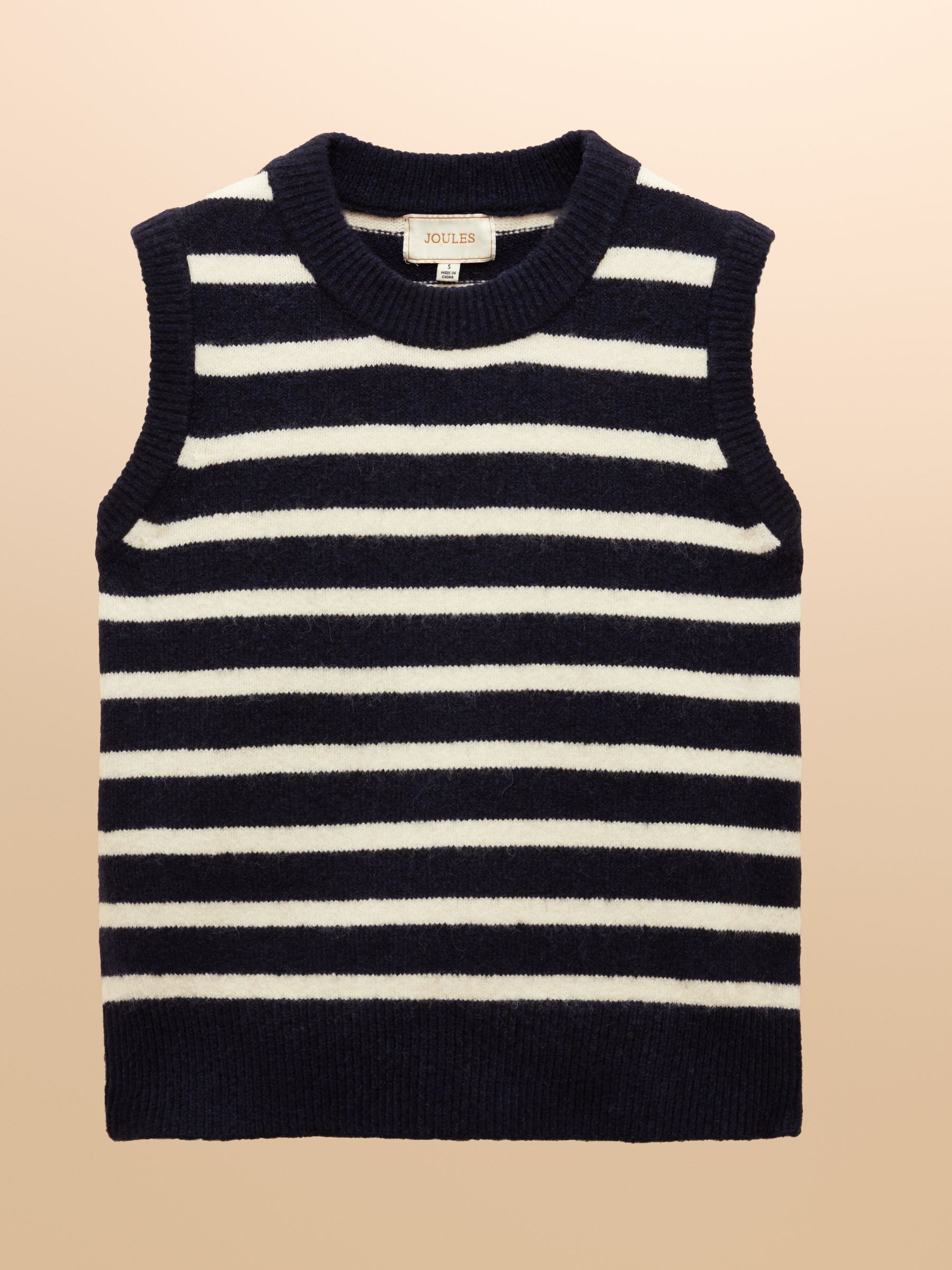 Holly Navy & White Knitted Crew Neck Vest - Image 7 of 7