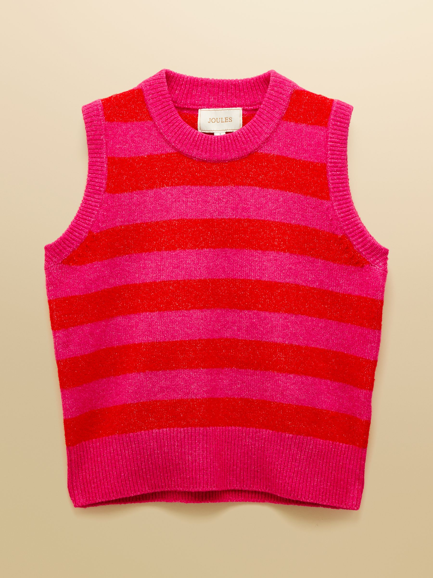 Holly Pink & Red Stripe Knitted Crew Neck Vest - Image 11 of 11