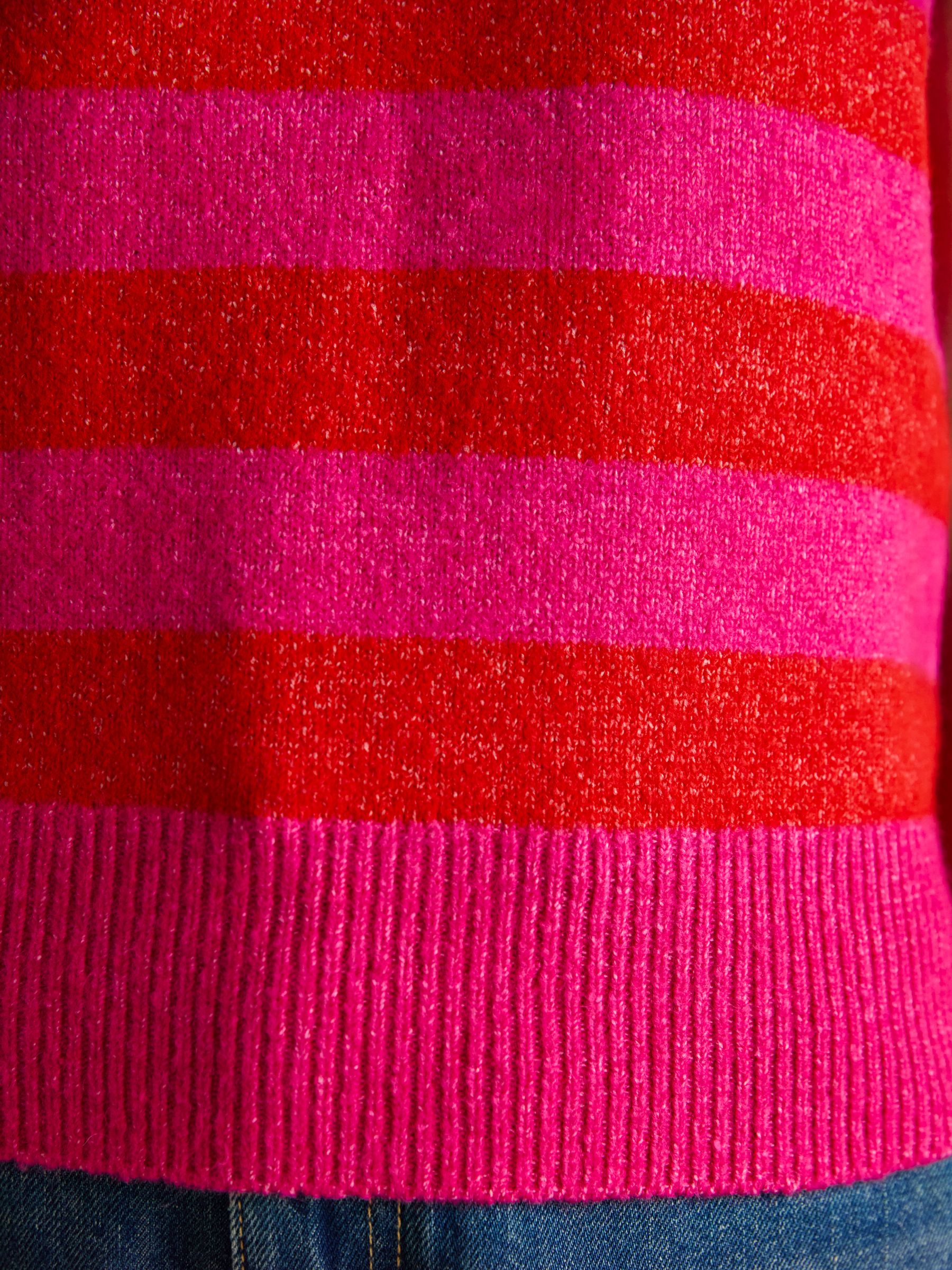 Holly Pink & Red Stripe Knitted Crew Neck Vest - Image 12 of 13