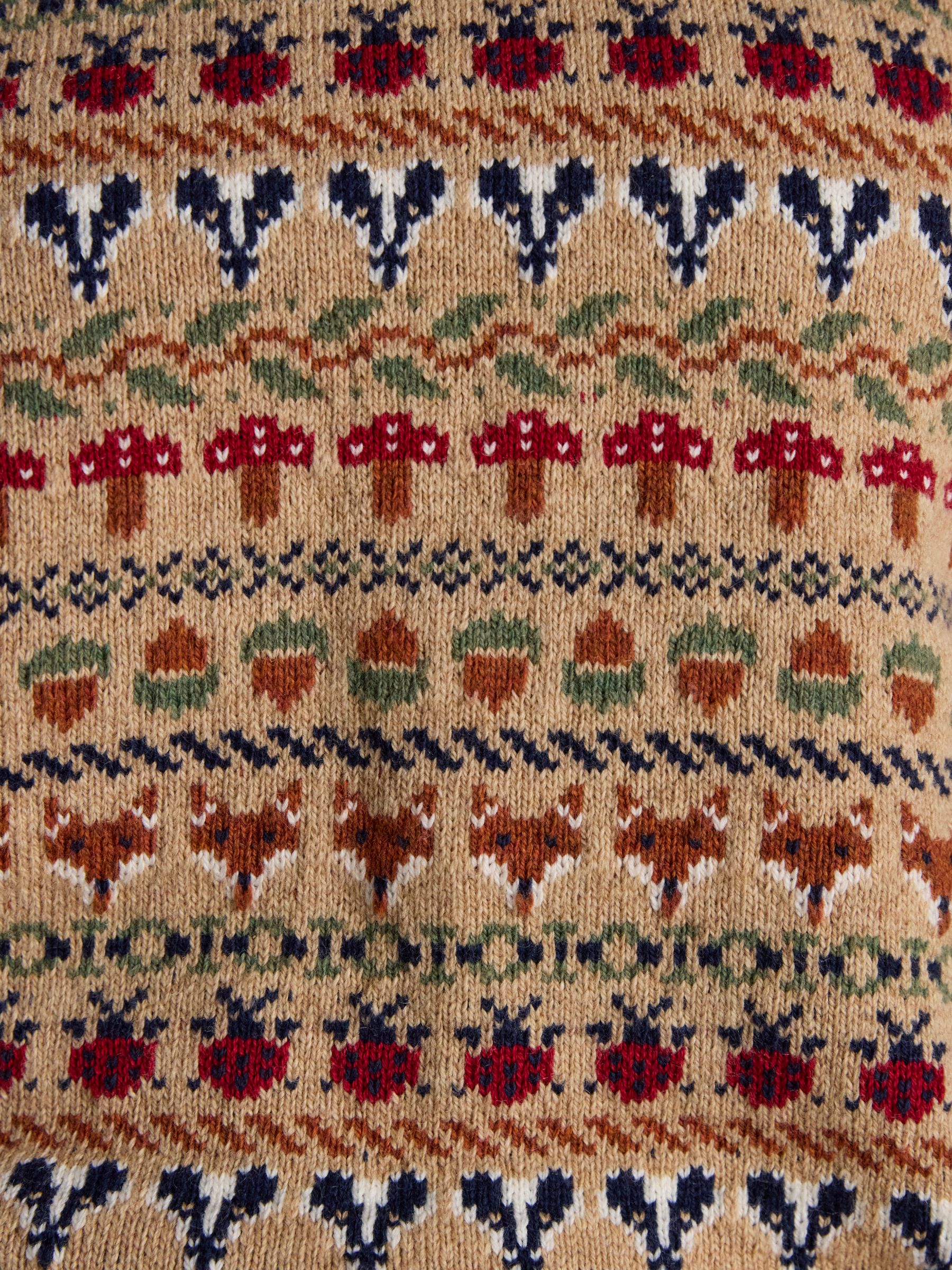 Woodland Oatmeal Cotton-Rich Intarsia Crew Neck Knitted Vest - Image 7 of 9