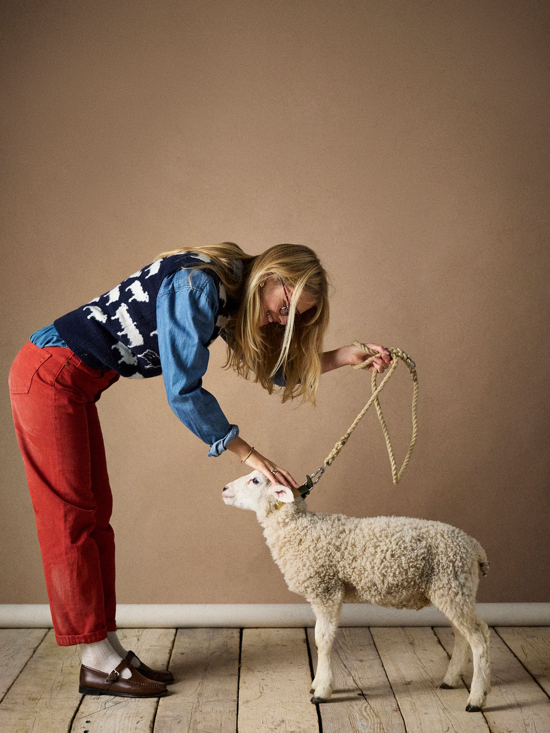 What The Flock Navy Intarsia Knitted Vest - Image 2 of 9