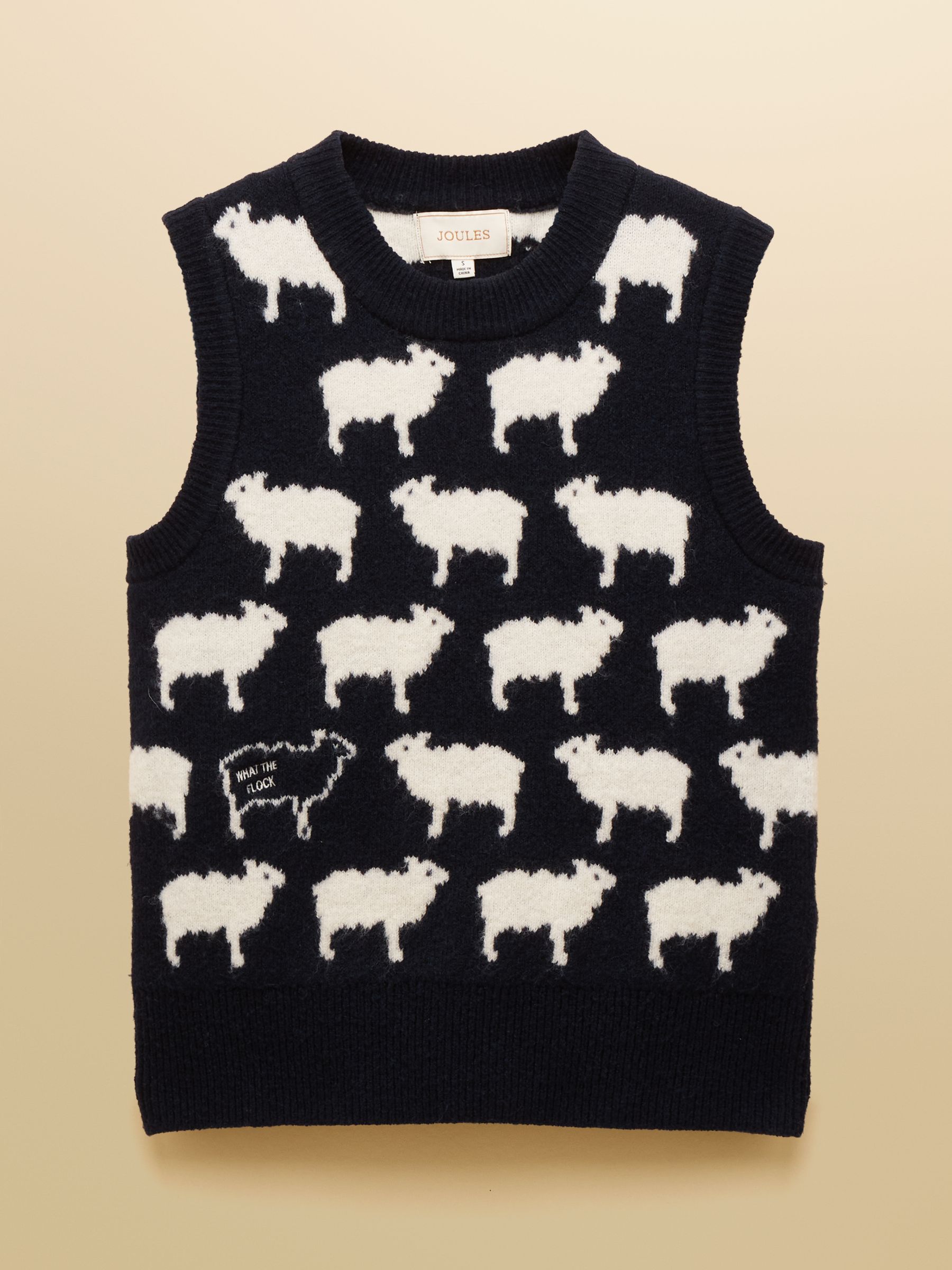 What The Flock Navy Intarsia Knitted Vest - Image 9 of 9