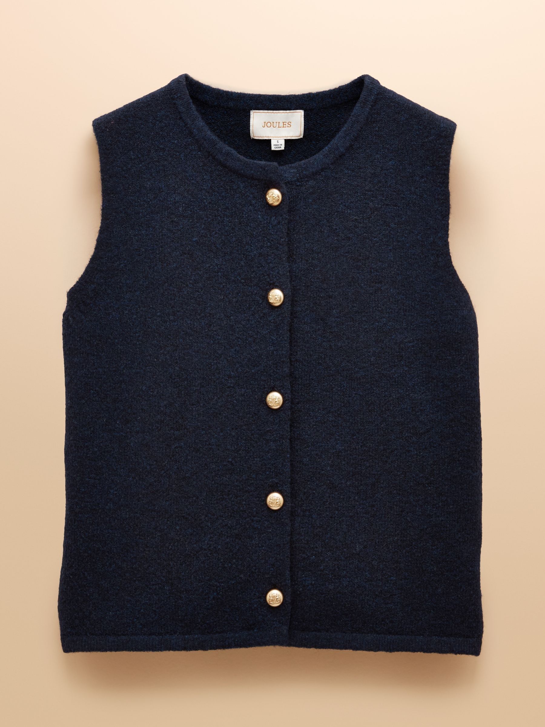Holly Navy Button Through Knitted Vest - Image 8 of 8