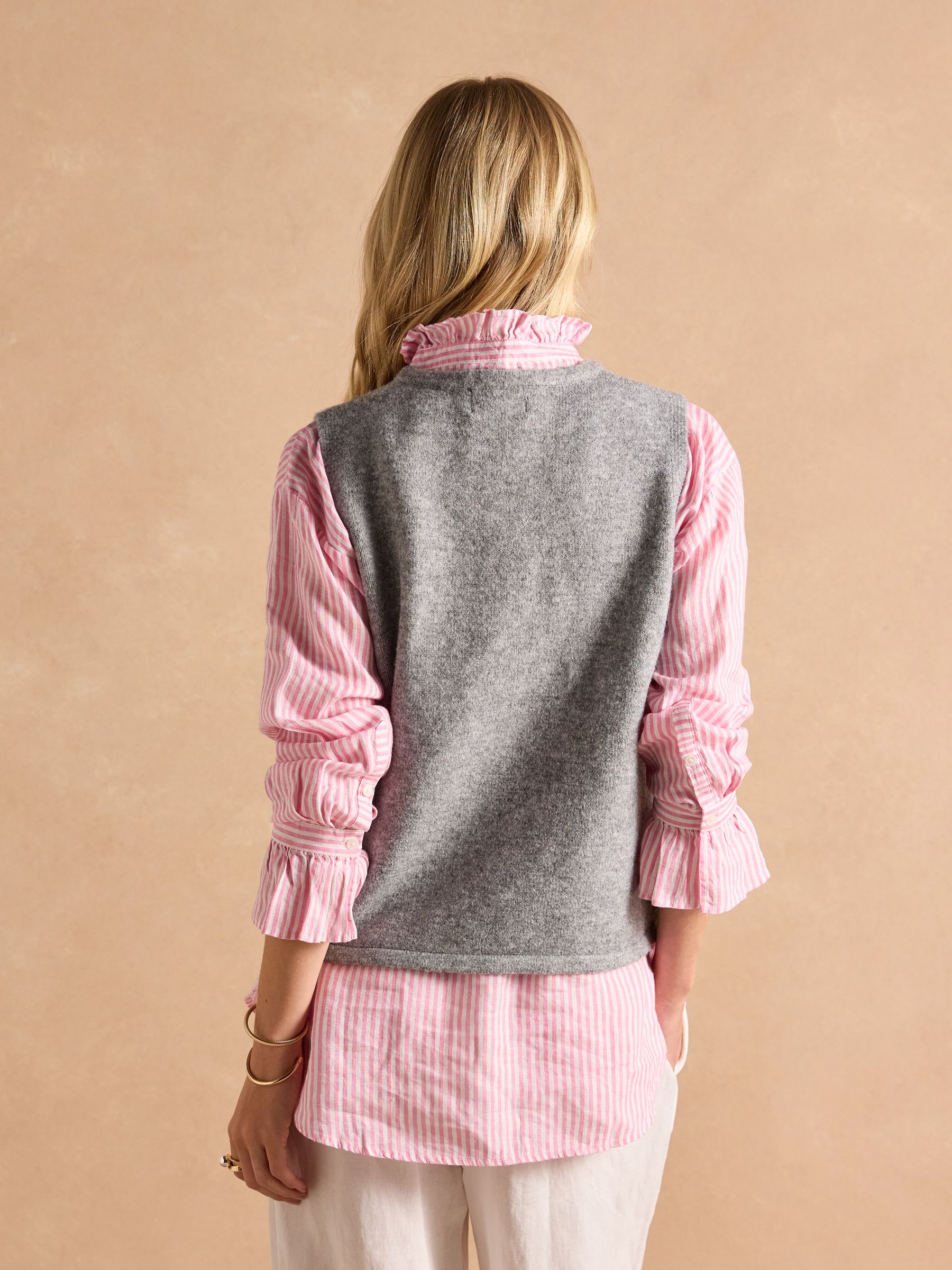Holly Grey Button Through Knitted Vest - Image 2 of 8