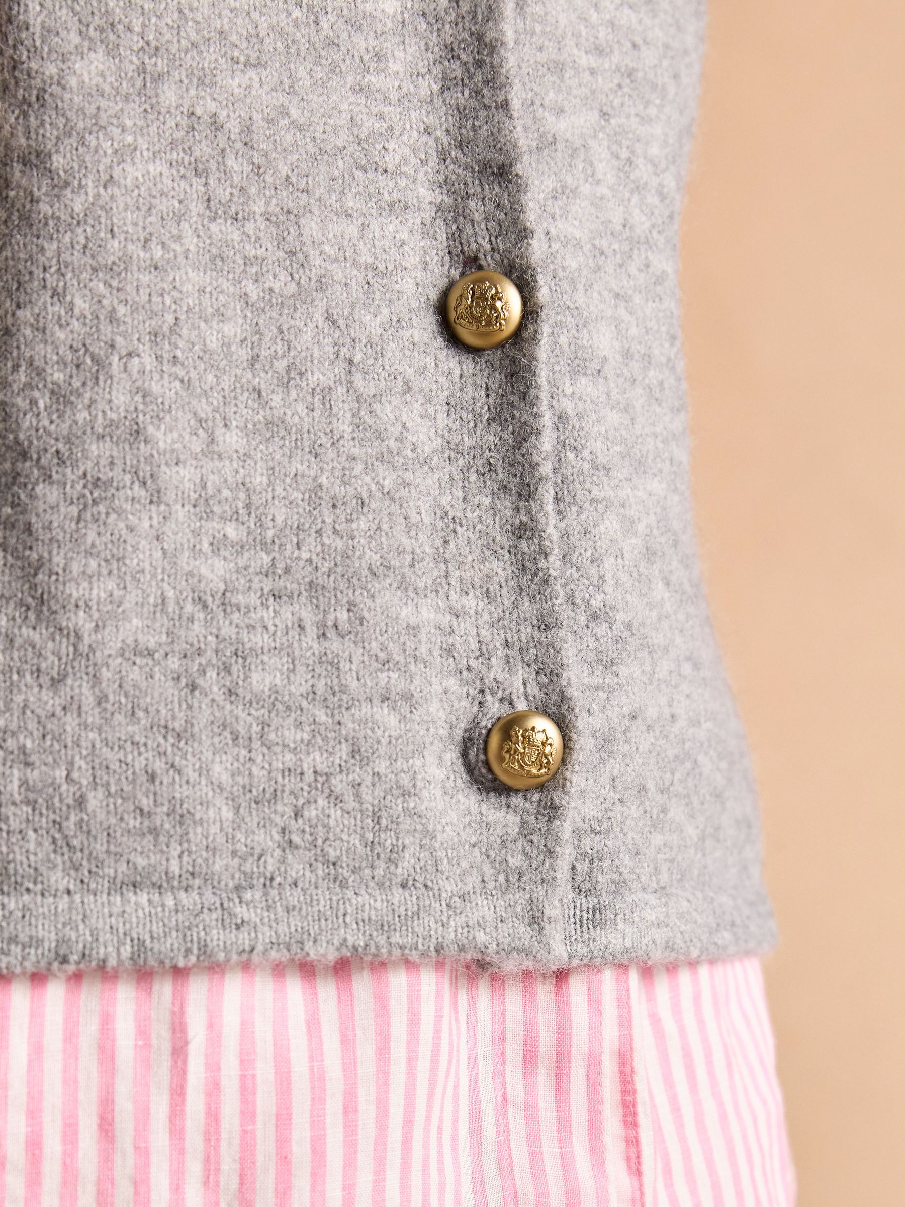 Holly Grey Button Through Knitted Vest - Image 7 of 8