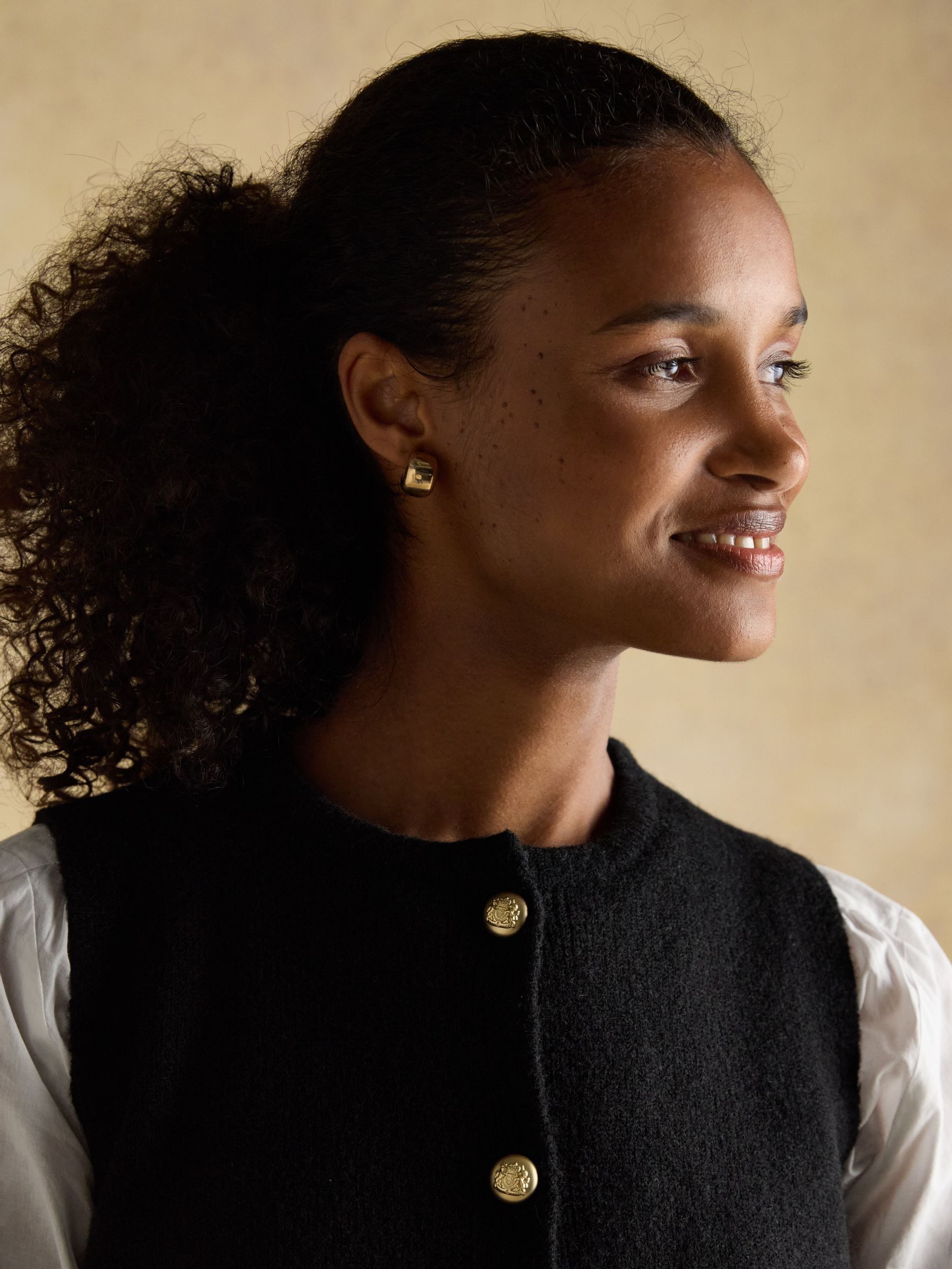 Holly Black Button Through Knitted Vest - Image 3 of 8