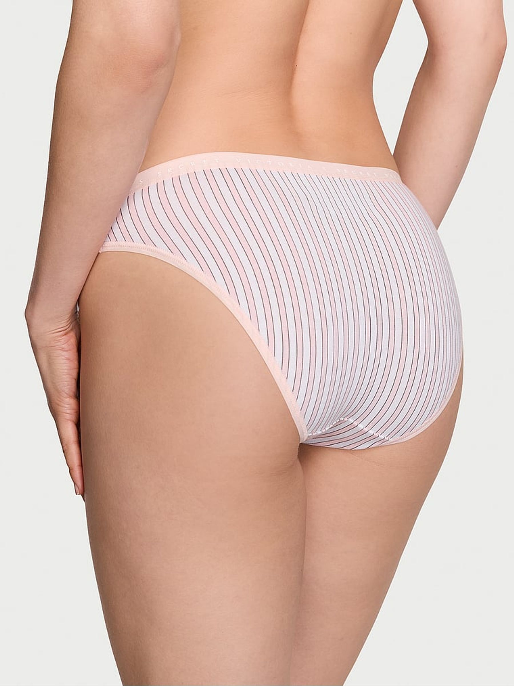 Purest Pink Stripe Bikini Knickers - Image 2 of 3