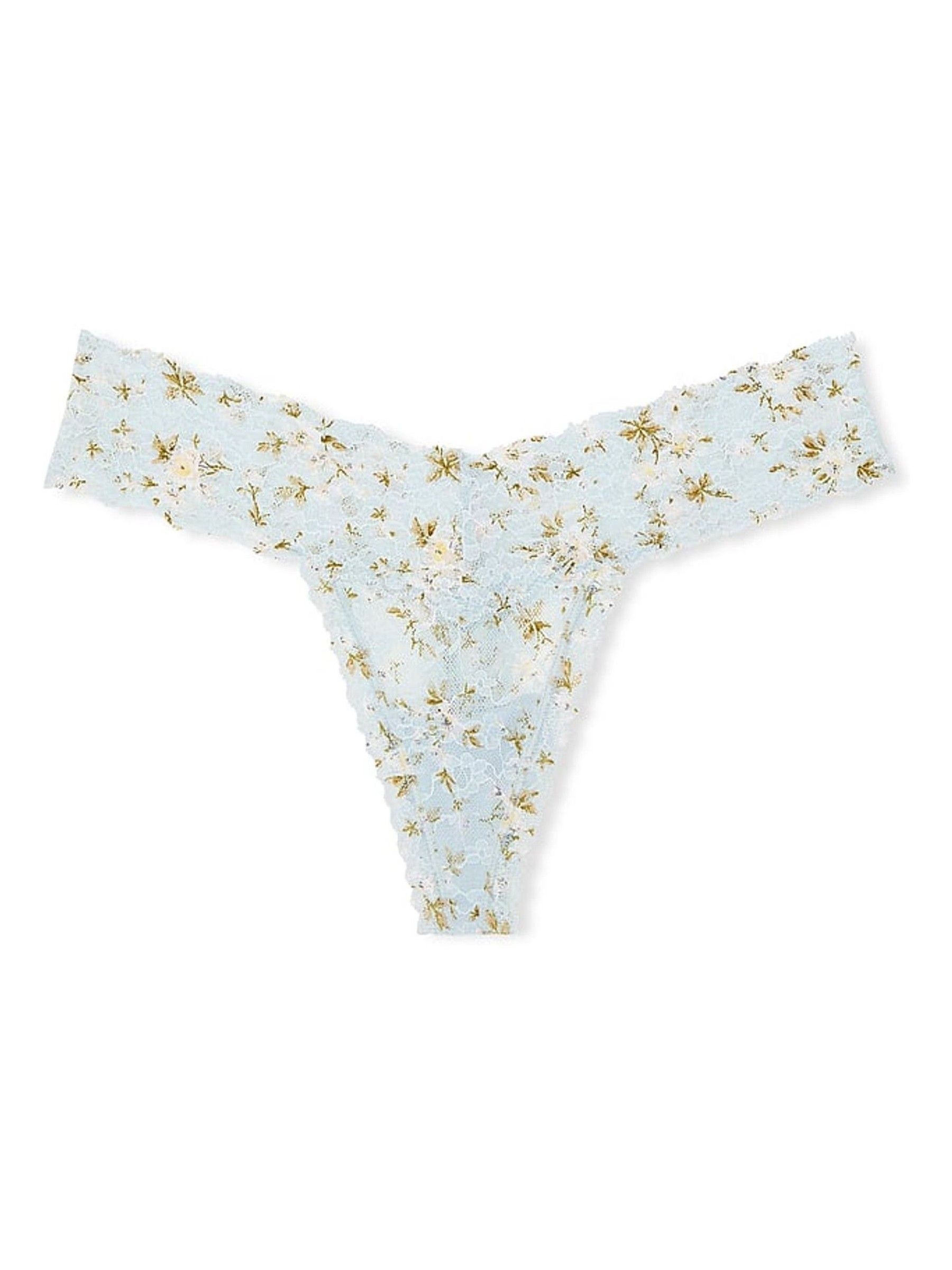 Palest Blue Floral Thong Knickers - Image 3 of 3
