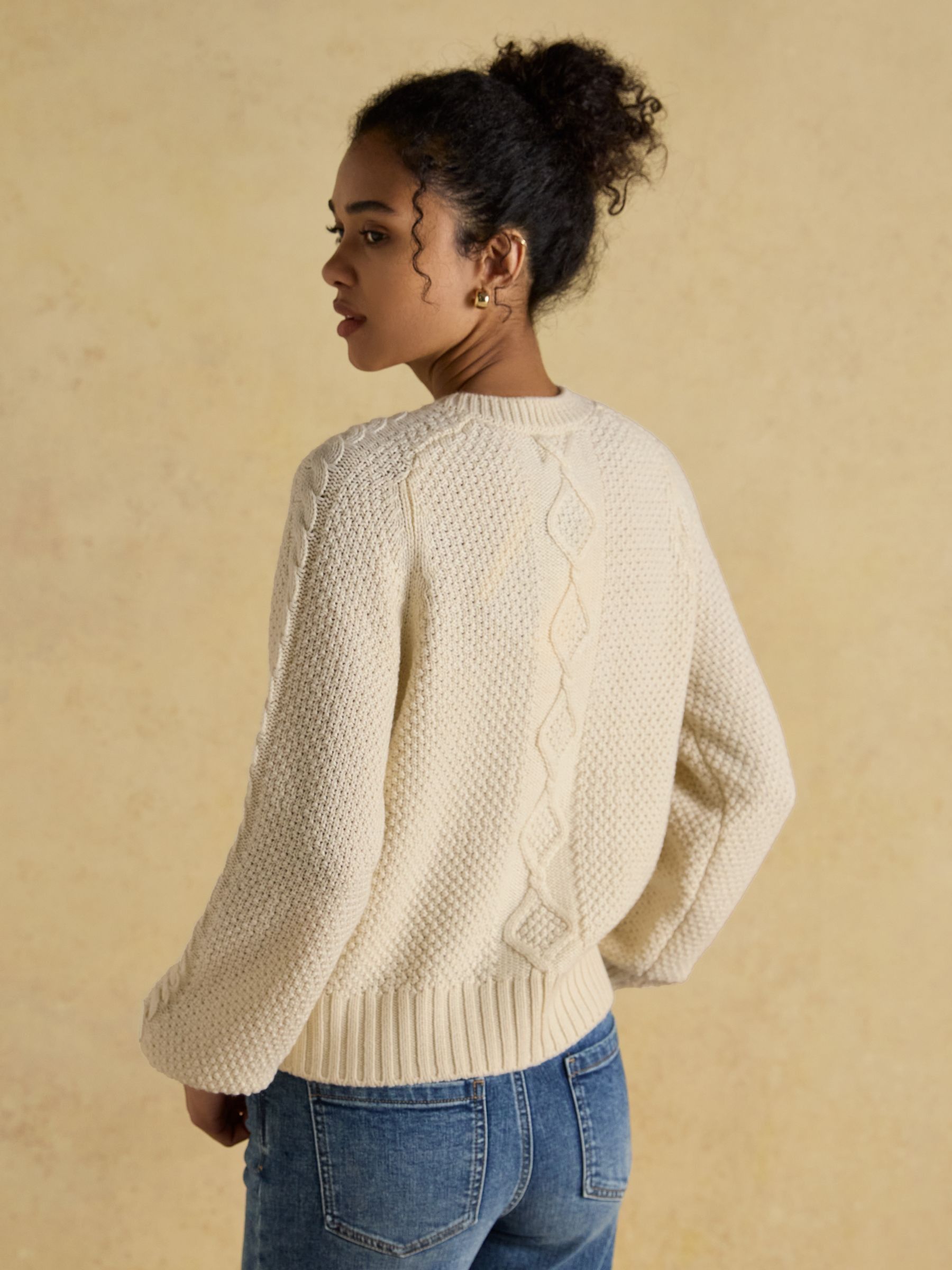 Rafferty Cream Cable Knit Cardigan - Image 2 of 9