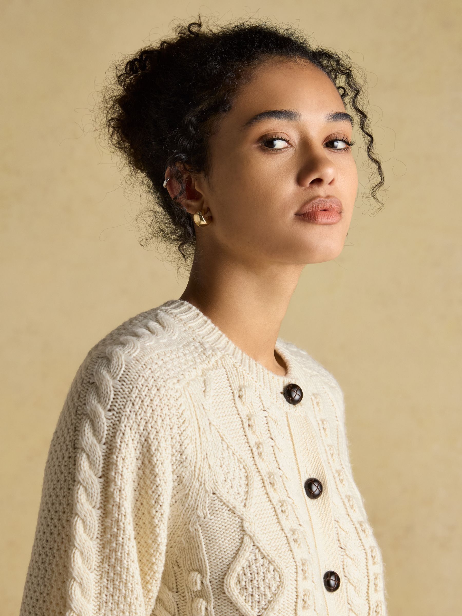 Rafferty Cream Cable Knit Cardigan - Image 3 of 9